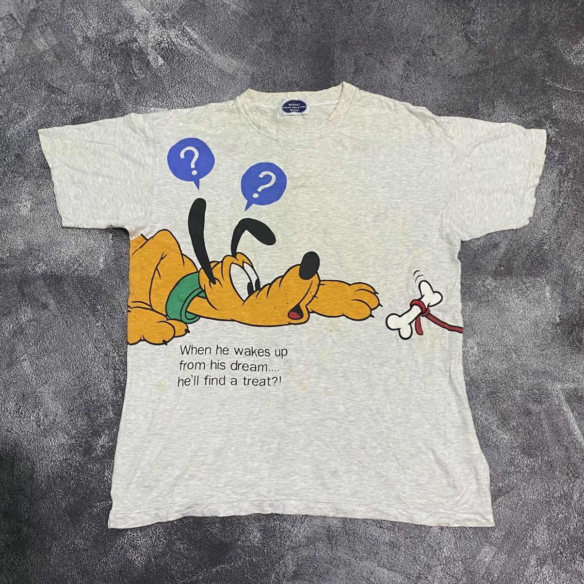 Disney Vintage Rare Disney Pluto Dog Mickey Mouse Big Print Tee Size US M / EU 48-50 / 2 - 1 Thumbnail
