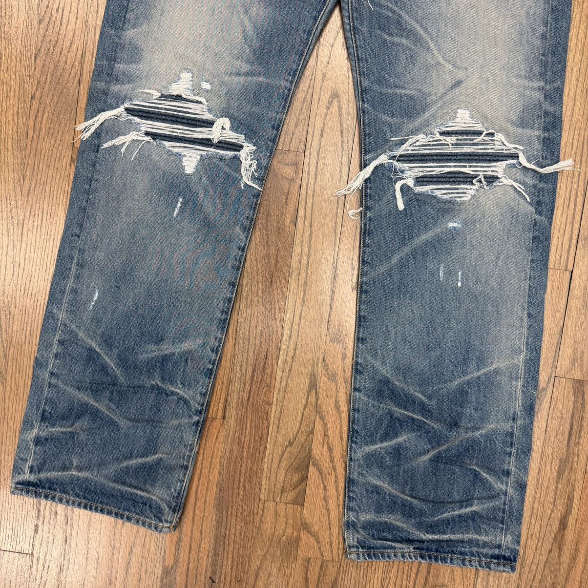Amiri Amiri Pleated Denim Straight MX1 Jean Honeycomb Indigo Size US 31 - 4 Thumbnail