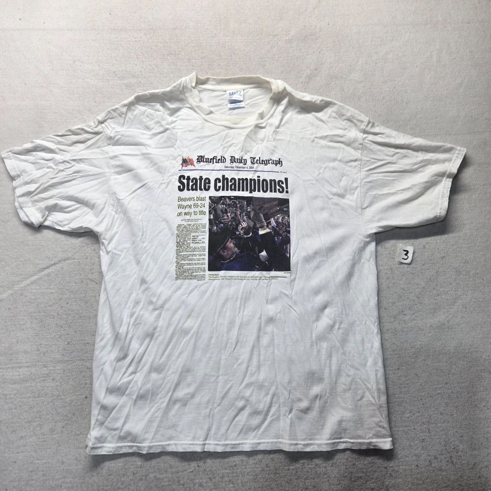 Vintage Bluefield Virginia VA State Champions Football 2004 T-Shirt Adult Men's 2XL XXL Shirt Mens 2XL White Size US XXL / EU 58 / 5 - 2 Thumbnail