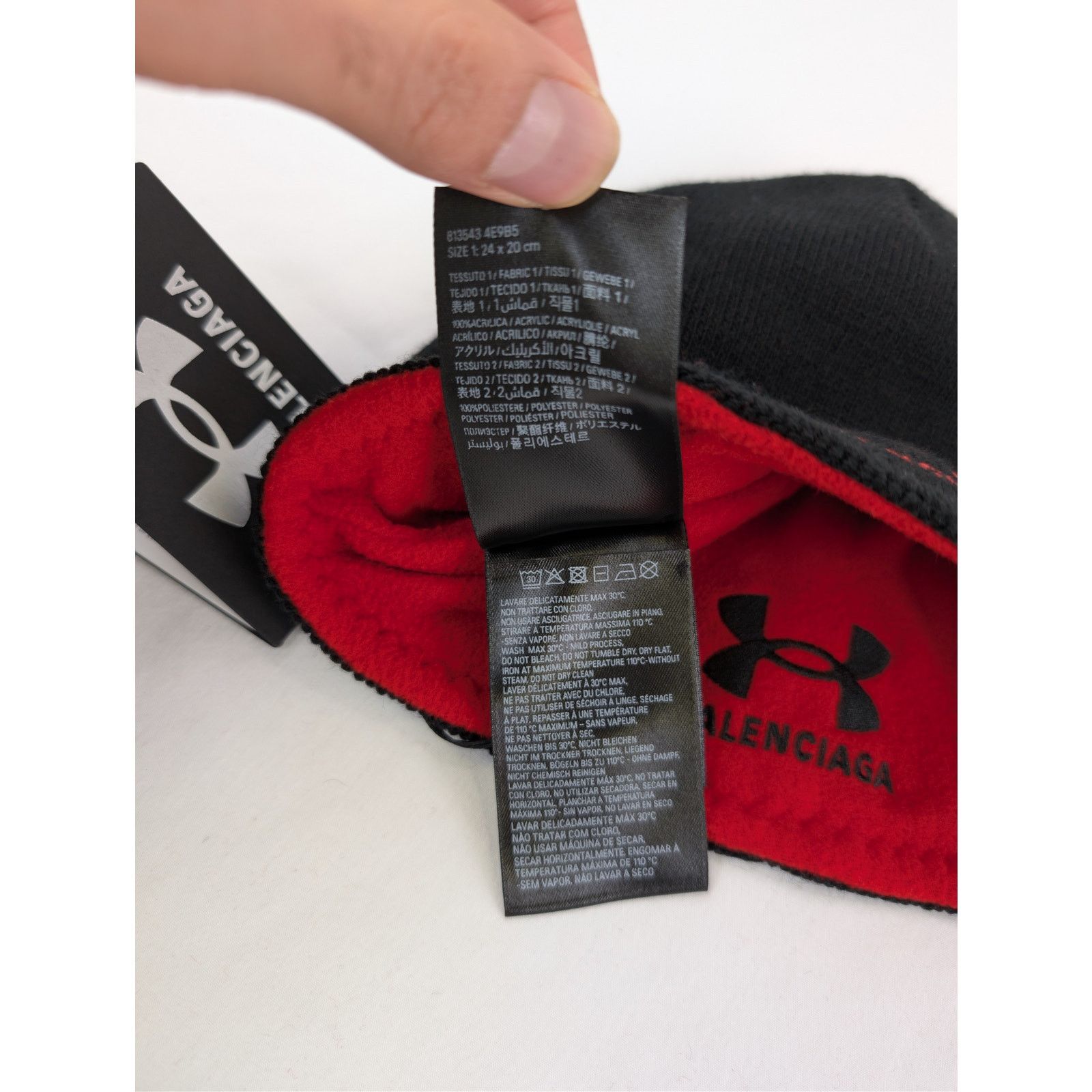 Balenciaga × Under Armour o1rshd1 Q:2 / Size:1 / Reversible Beanie Cap / Hat Red/Black Size ONE SIZE - 9 Thumbnail