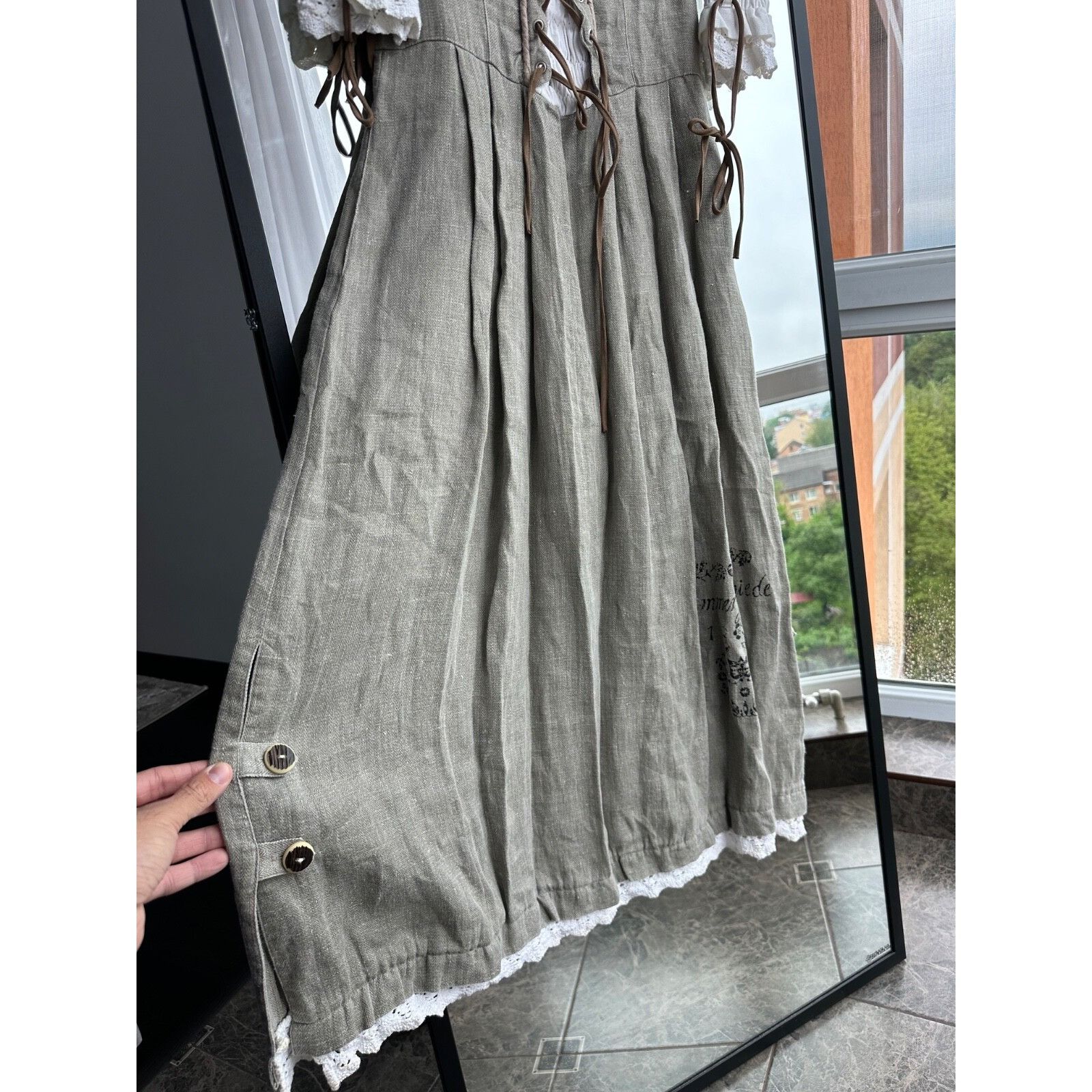 Vintage VTG Hammerschmid Bavarian Austria Style Linen Woman Folk Lon Size M / US 6-8 / IT 42-44 - 10 Thumbnail