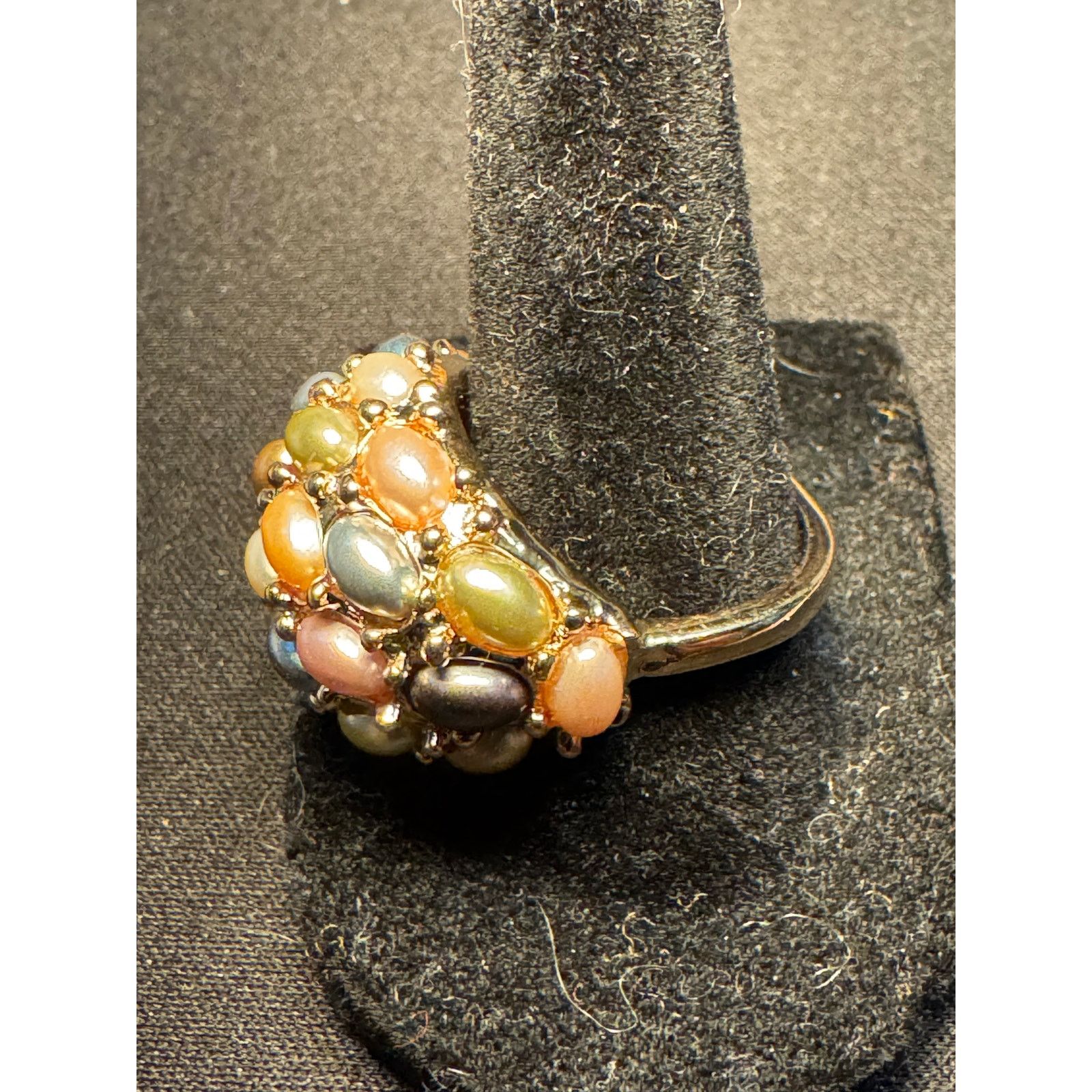 Kenneth Jay Lane Kenneth Jay Lane Gold Plated Cluster Ring Faux Pearls Size 9 Size ONE SIZE - 3 Thumbnail