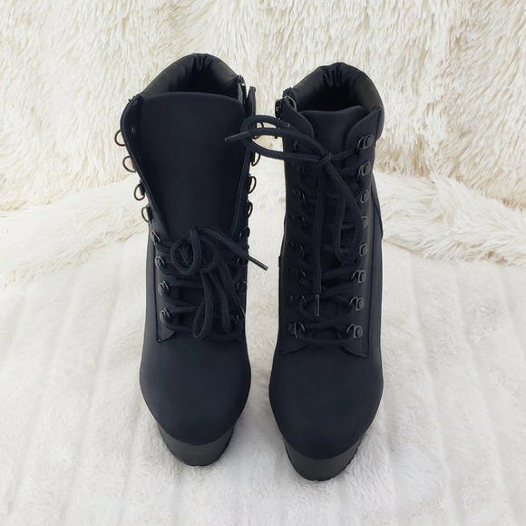 Other Delight 600tl Black Nubuck Work Style 6" High Heel Ankle Boo Size US 7 / IT 37 - 4 Thumbnail