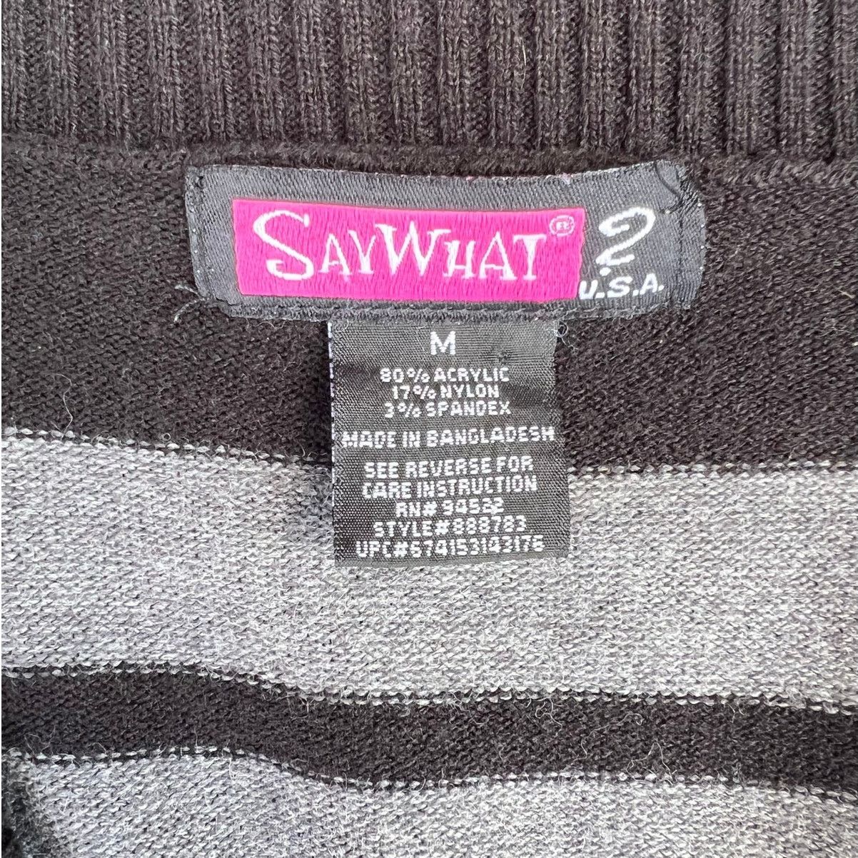 Other 2000s Vintage Knit Striped Say What Top -M Size ONE SIZE - 4 Thumbnail