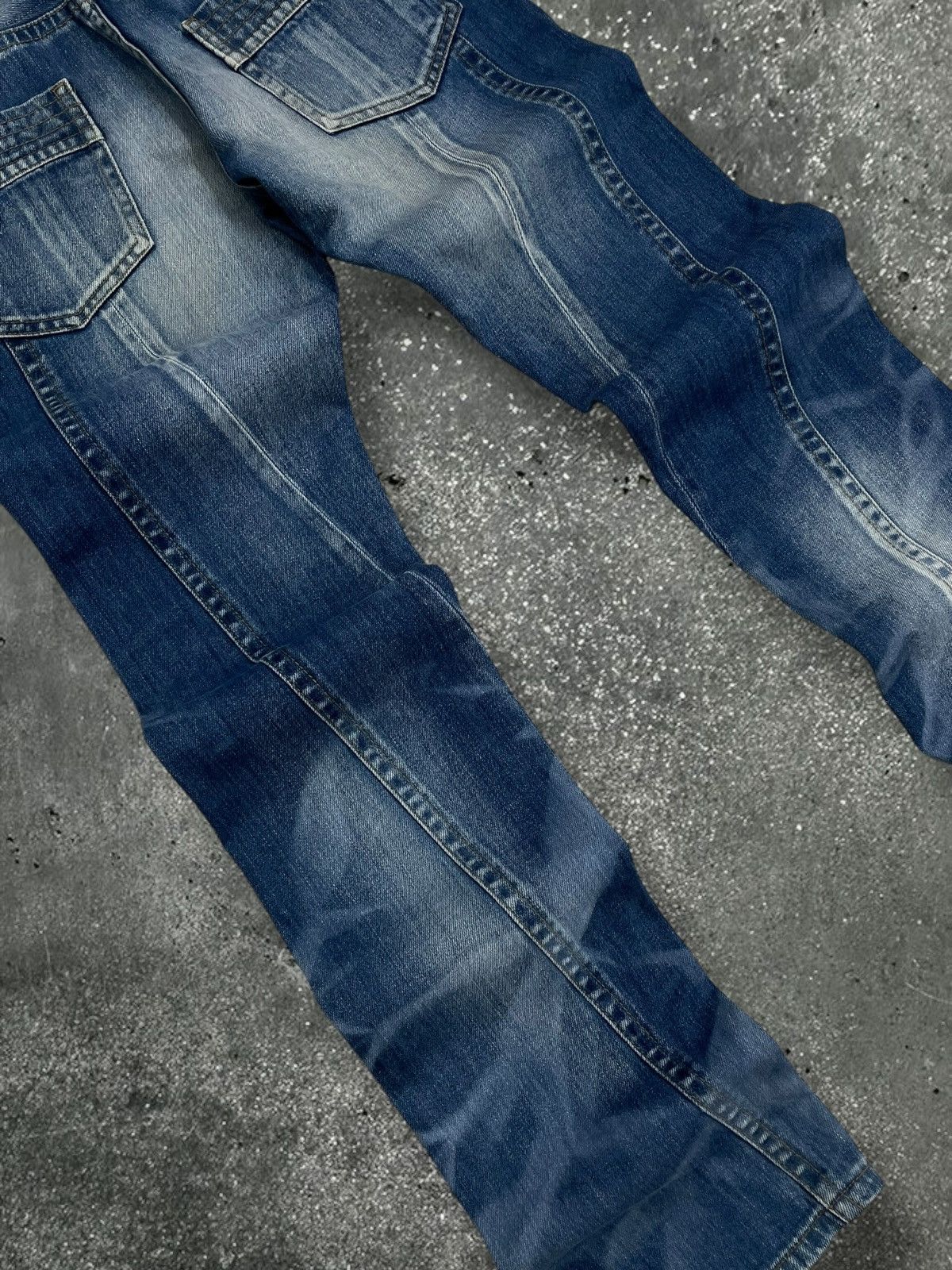 Le Grande Bleu (L.G.B.) Rare Vintage Designer Japan Schlussel Artwork Layered Denim Size US 31 - 11 Thumbnail