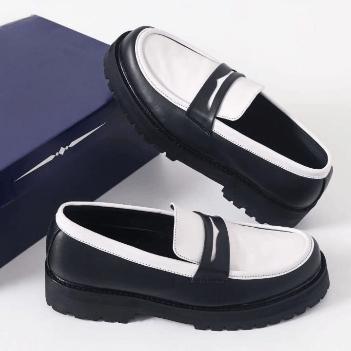 Designer Johnston Black White Loafer Size US 10 / EU 43 - 4 Thumbnail