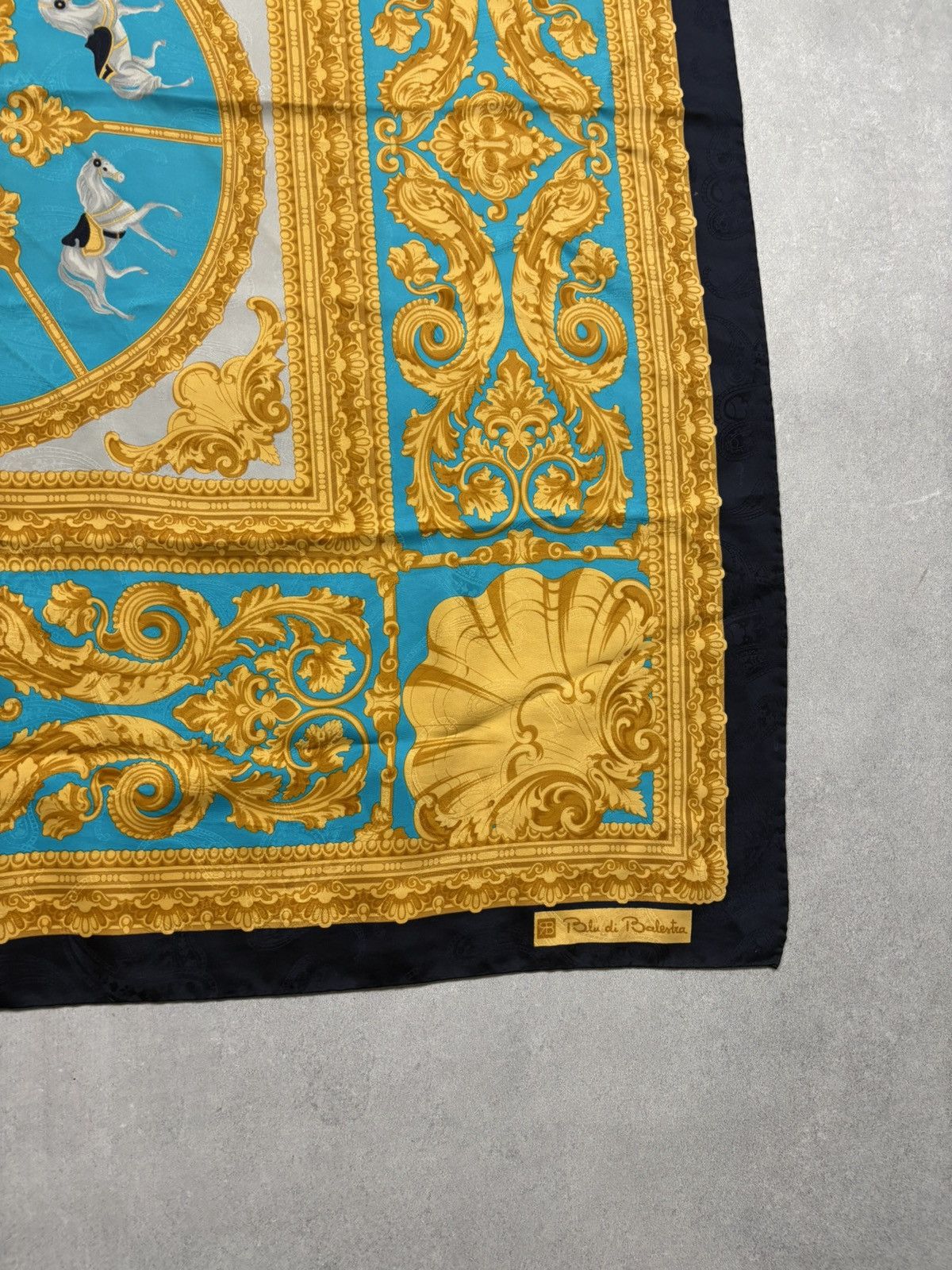 Vintage Vintage Renato Balestra Silk Scarf Baroque Horse Print Size ONE SIZE - 4 Thumbnail
