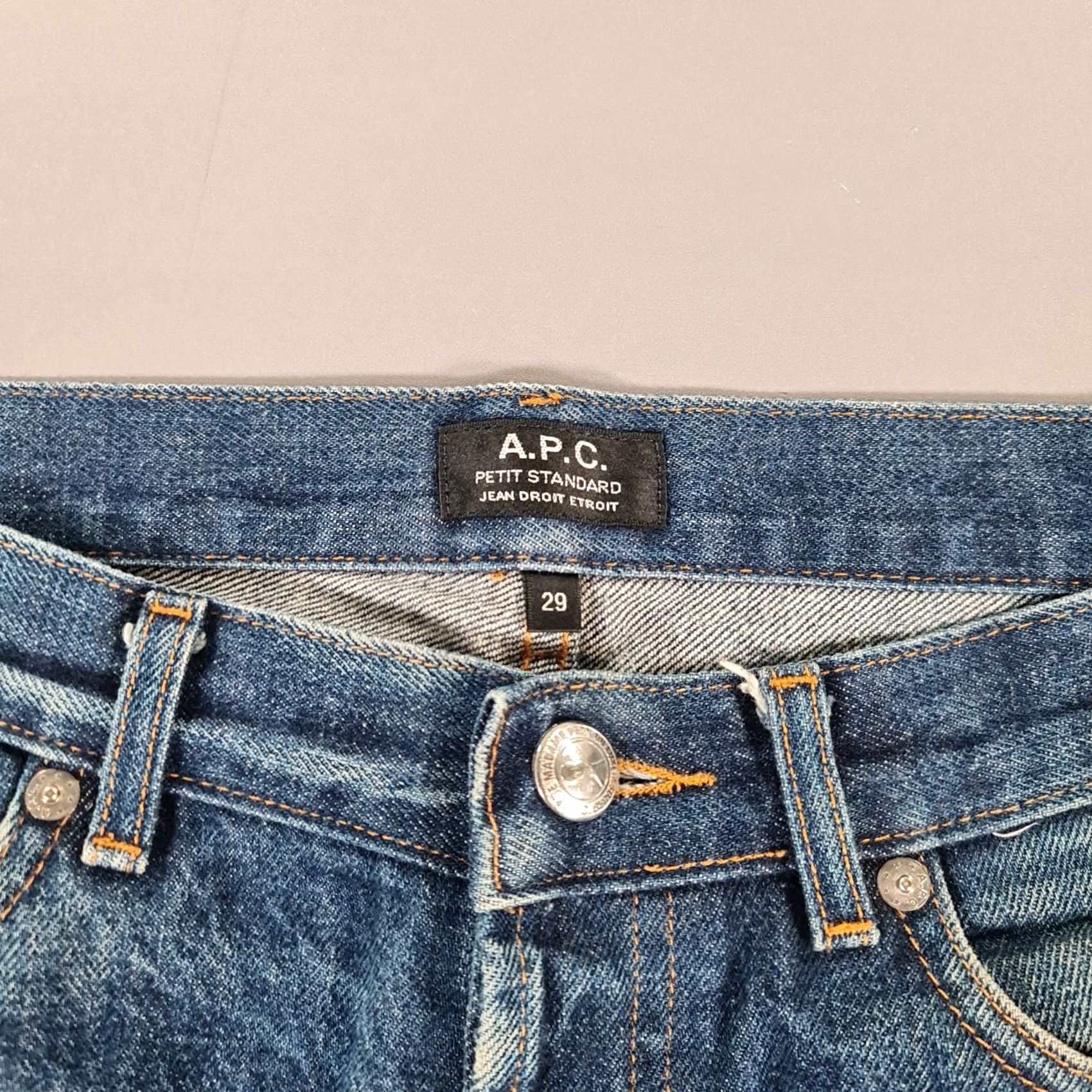 A.P.C. VINTAGE APC Jeans Blue W29 L32 Selvedge Petit Standard Denim Straight Leg Mens Size US 29 - 5 Thumbnail