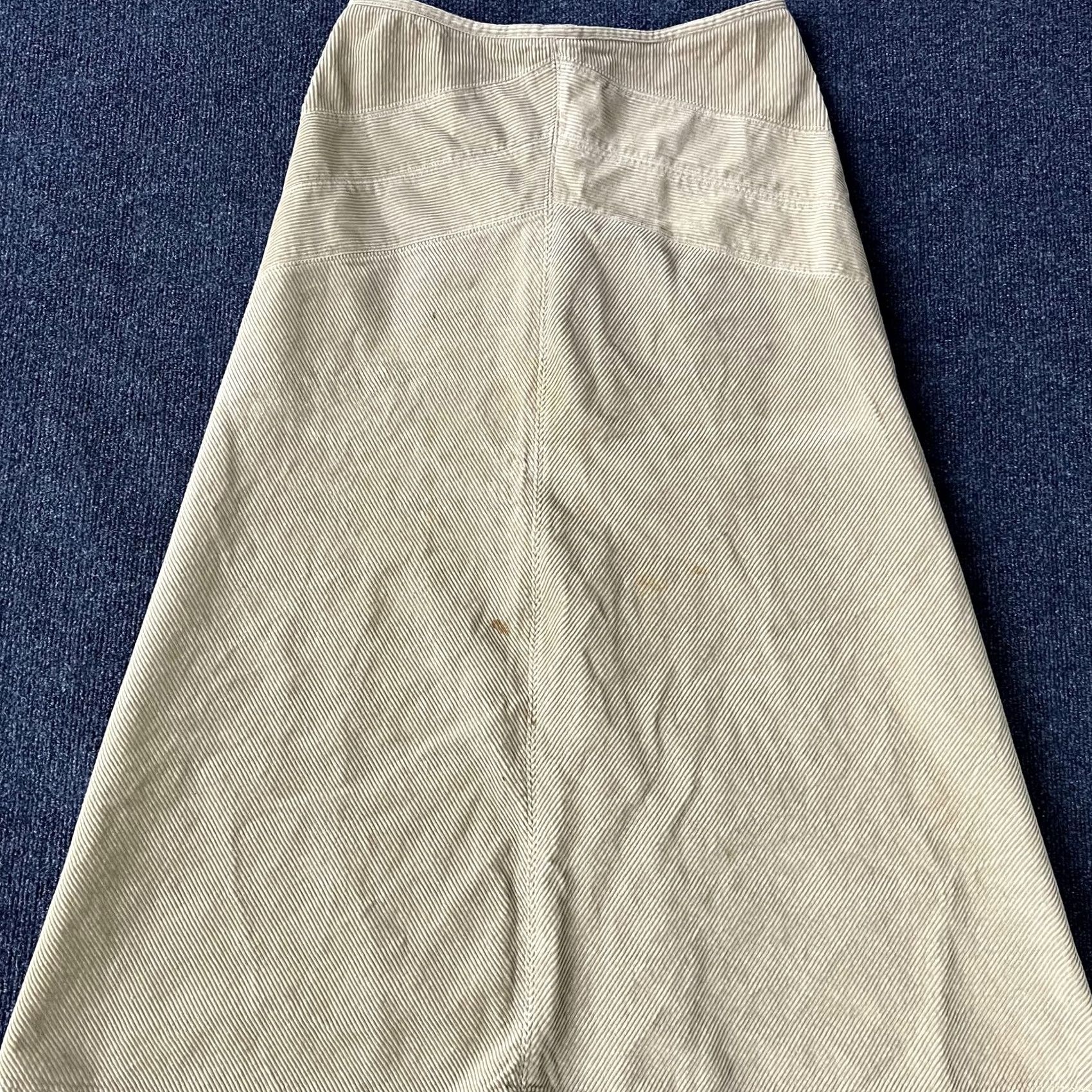 Vintage Woolrich Skirt Womens 8 Khaki A-Line Midi Cotton Twill Back Zip Chevron 5025 Size 30" / US 8 / IT 44 - 2 Thumbnail