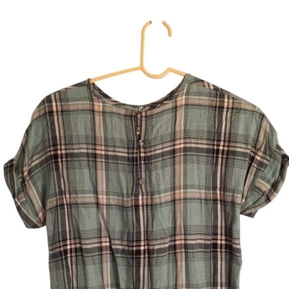J. Jill J. Jill XS Womens Short Sleeve Shirt Plaid Cotton Modal Blen Size XS / US 0-2 / IT 36-38 - 4 Thumbnail