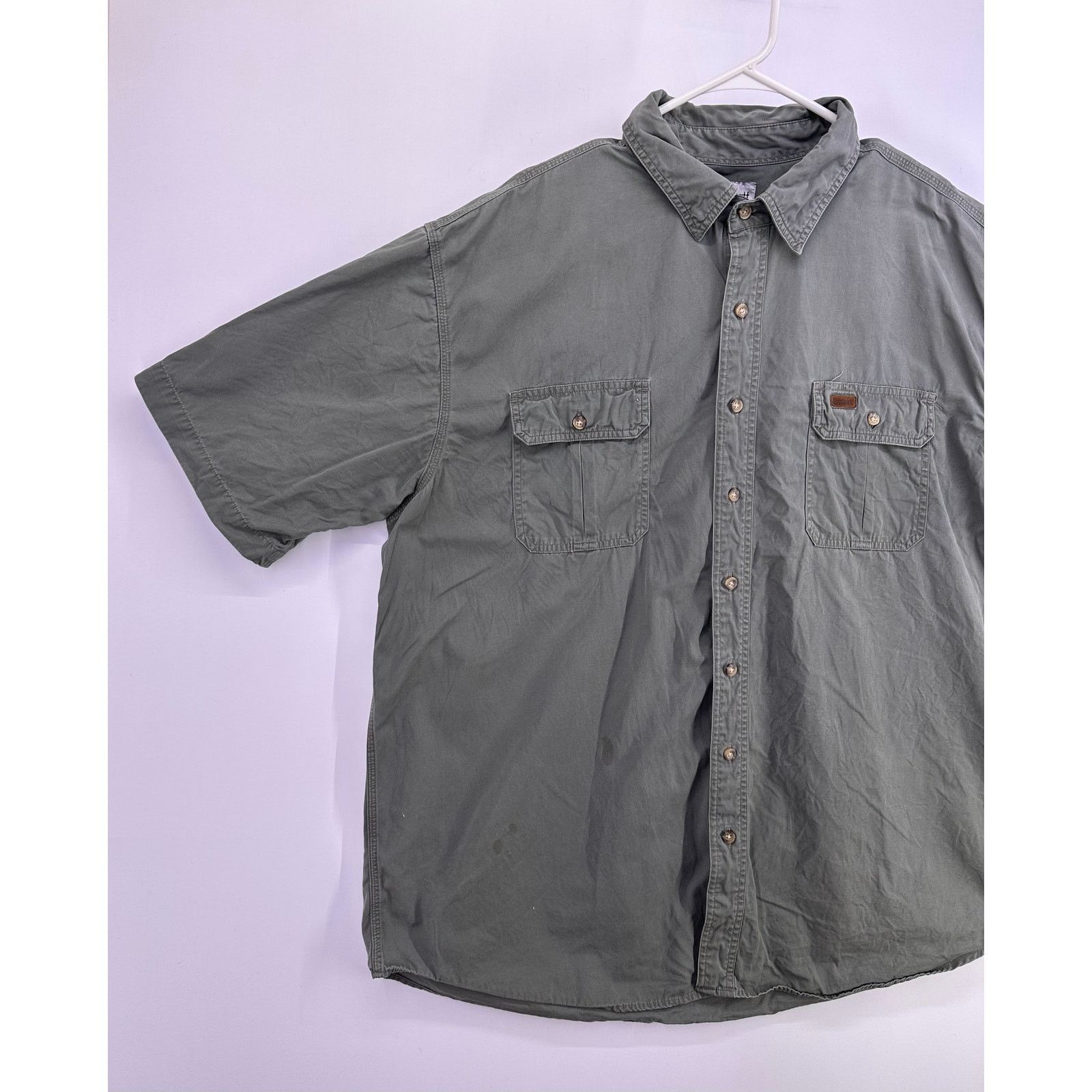 Carhartt Olive Green Carhartt Button Down Shirt Size 2XL Tall Size US XXL / EU 58 / 5 - 3 Thumbnail