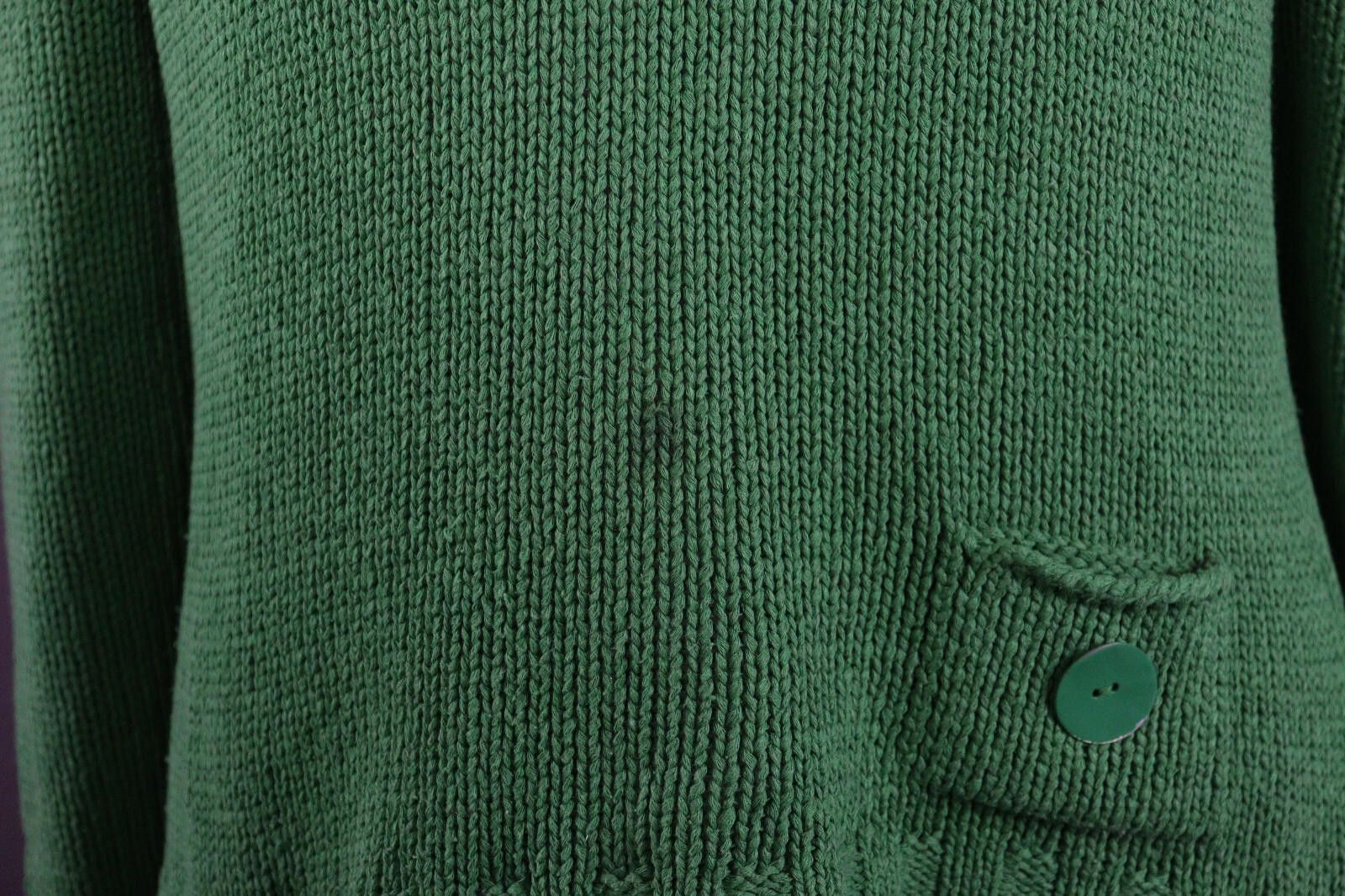 Designer Elisa Cavaletti Loose Green Casual Knit Sweater Size L Size L / US 10 / IT 46 - 4 Thumbnail