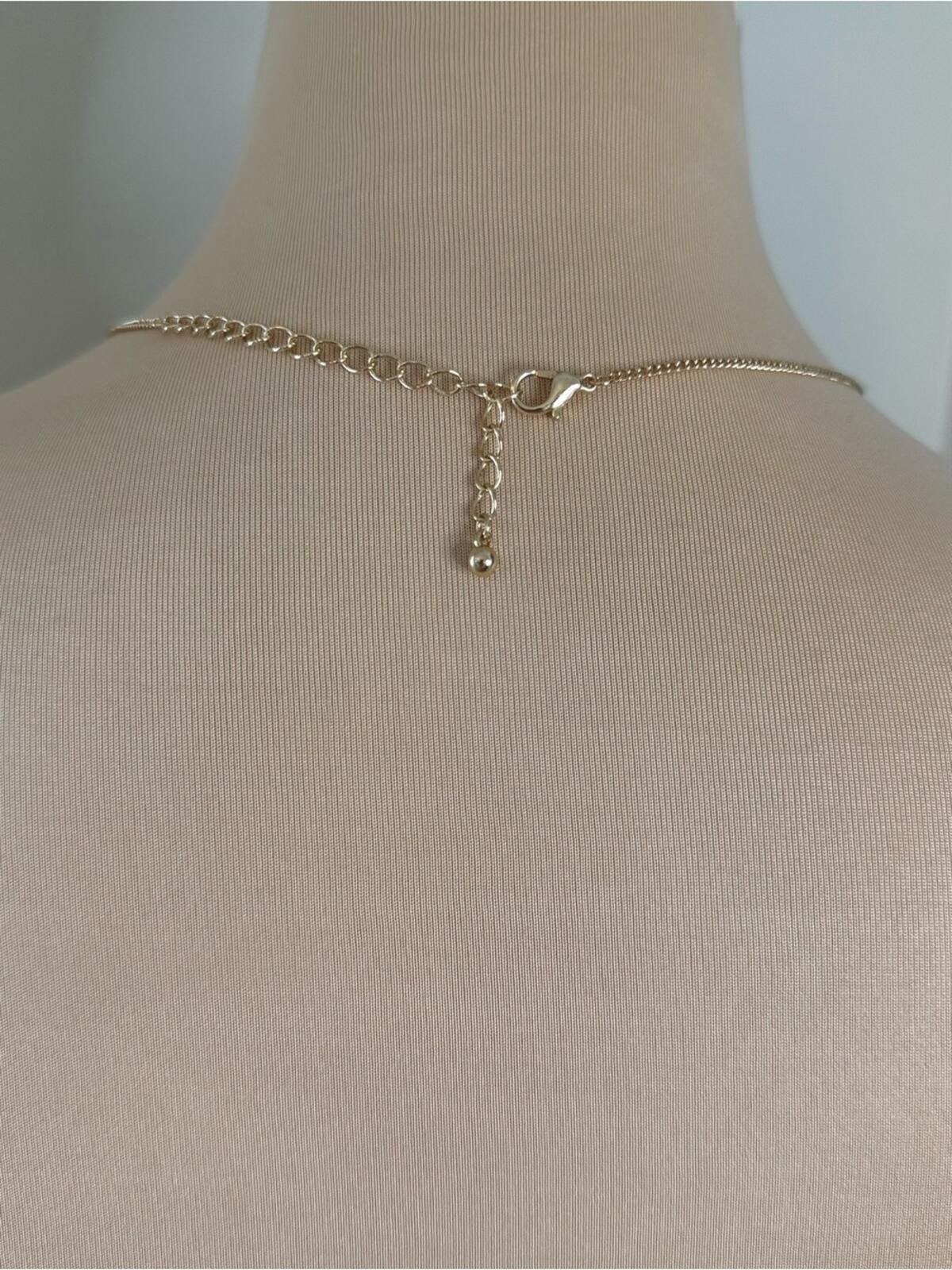 Other Rhinestone hand charm necklace gold dainty link chain Size ONE SIZE - 3 Thumbnail