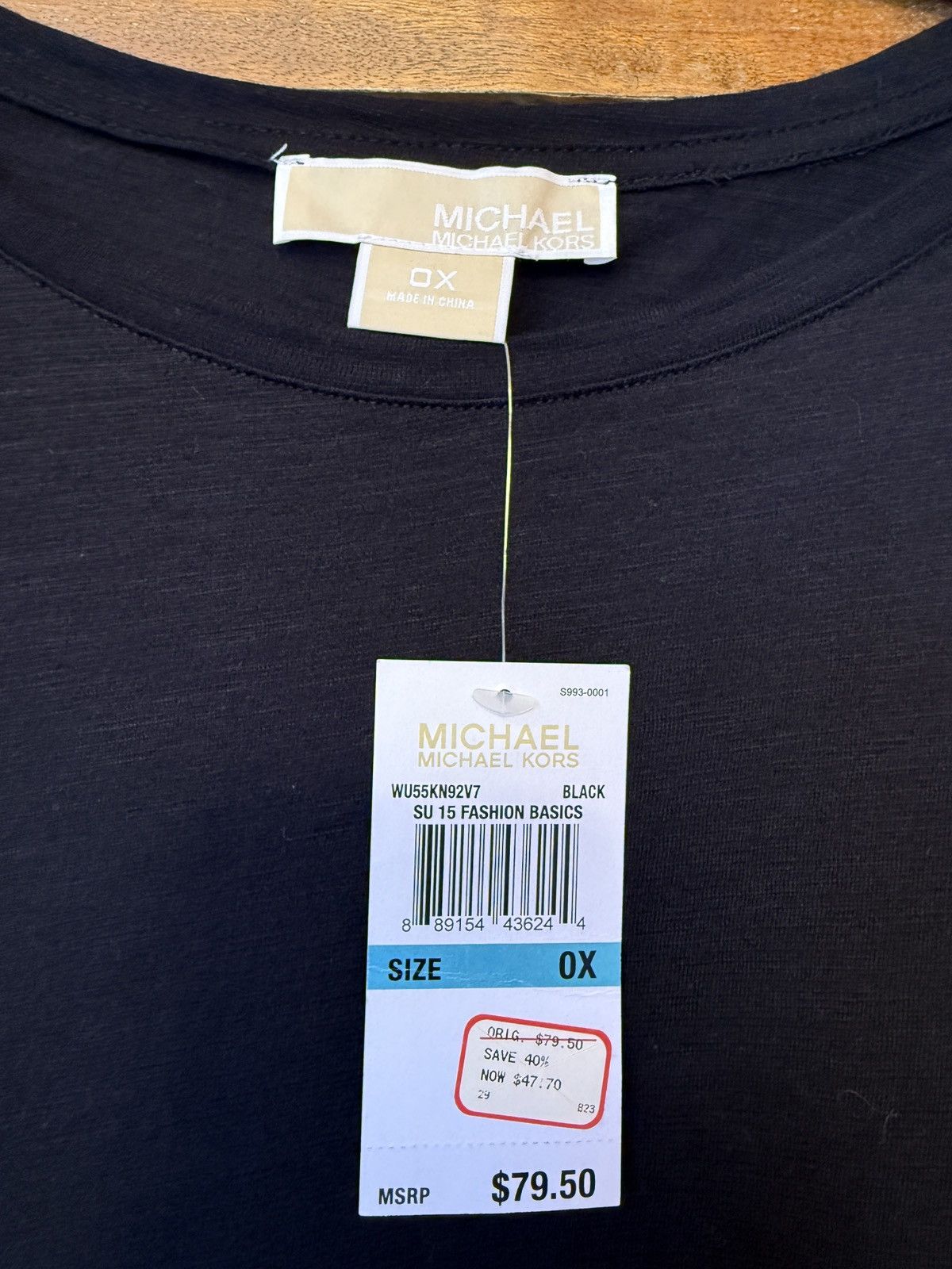 Michael Kors Michael Michael Kors Women Lot of 2 Black Tops New w Tags Size ONE SIZE - 2 Thumbnail