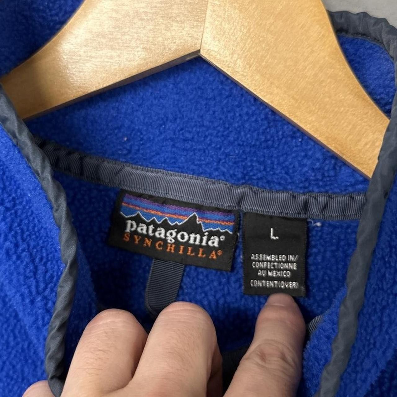 Patagonia Vintage Patagonia Synchilla Snap T Blue Fleece Jacket Large Size US L / EU 52-54 / 3 - 3 Thumbnail