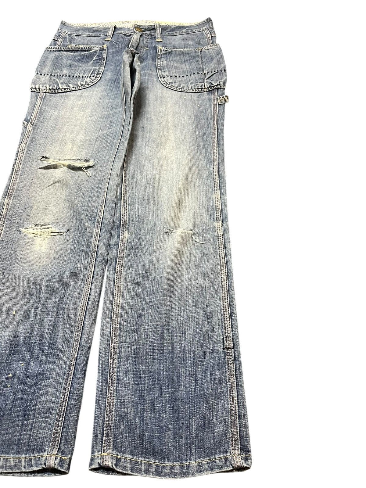 Antigua Vintage Antgauge Cargo Carpenter Distressed Denim Size US 30 / EU 46 - 6 Thumbnail