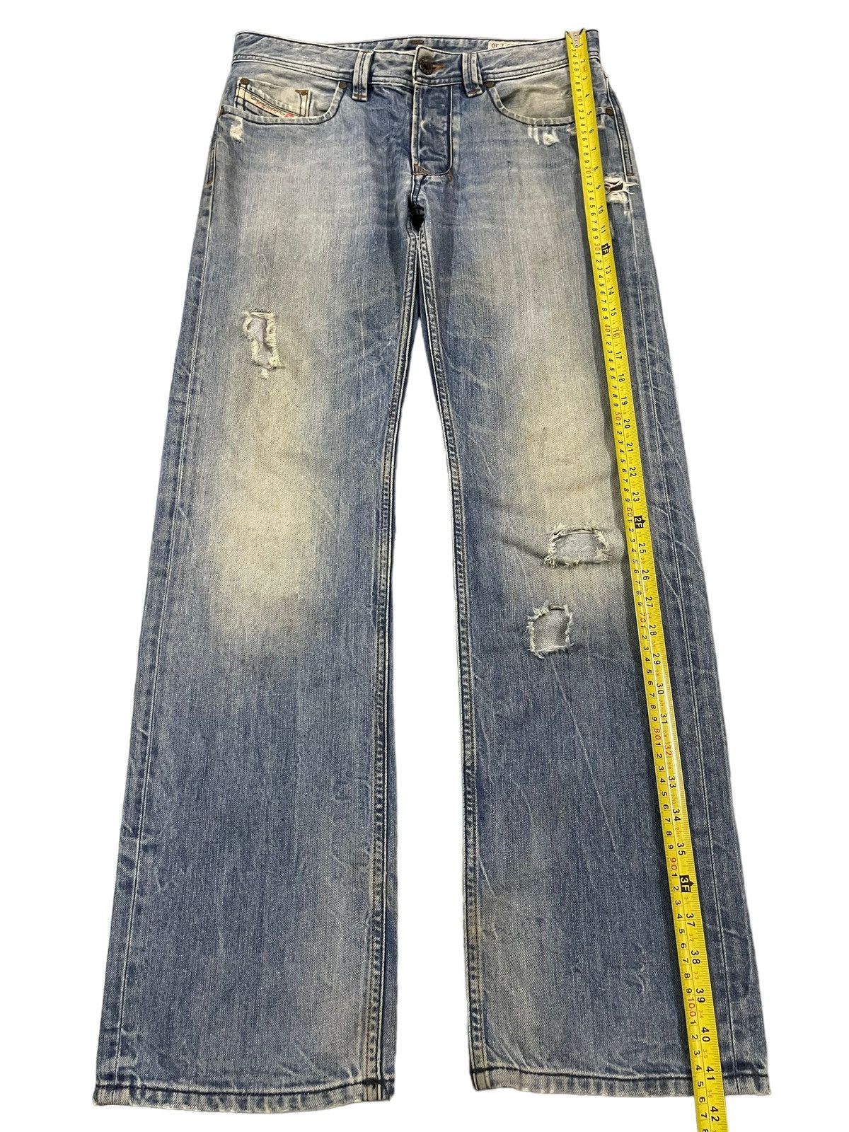 Diesel Vintage 90s Diesel Industry Blue Wash Distressed Jeans Size US 32 / EU 48 - 11 Thumbnail