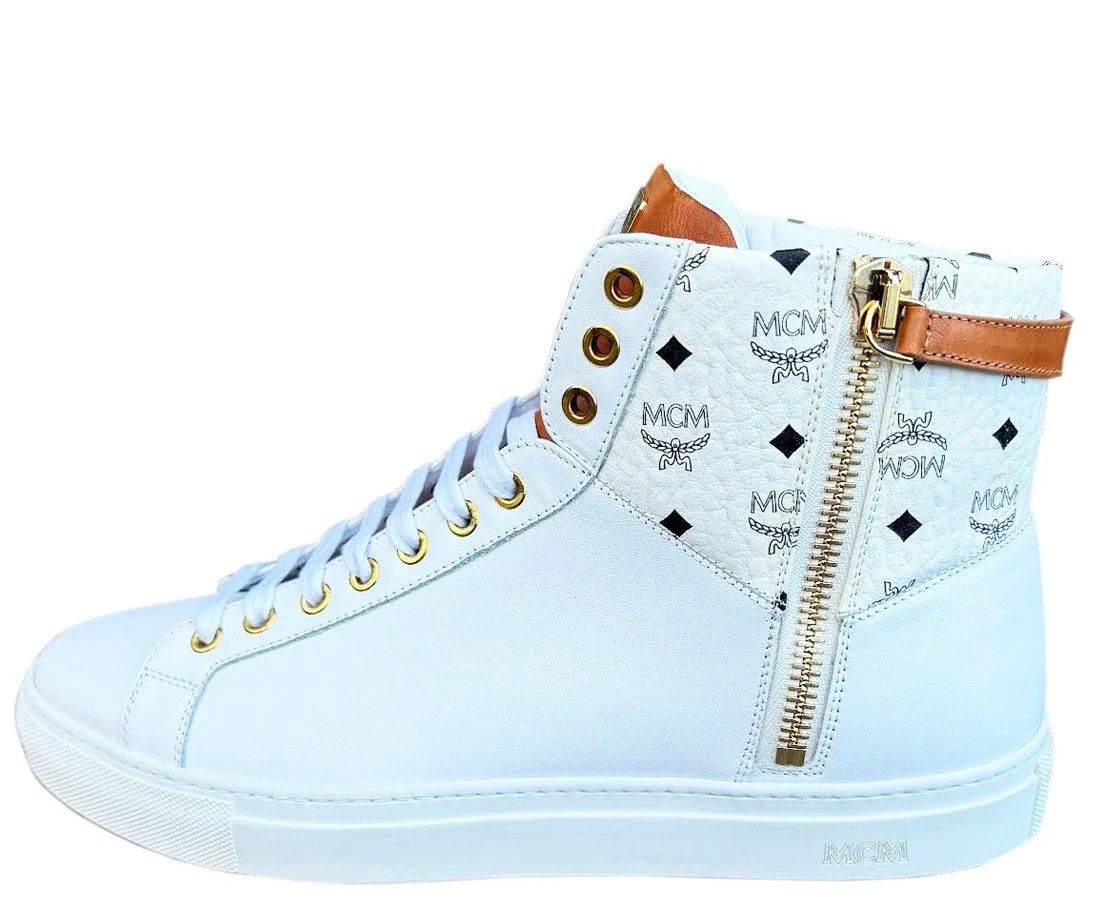 MCM MCM White Leather Hi (Size 44) DS Size US 10 / EU 43 - 1 Thumbnail