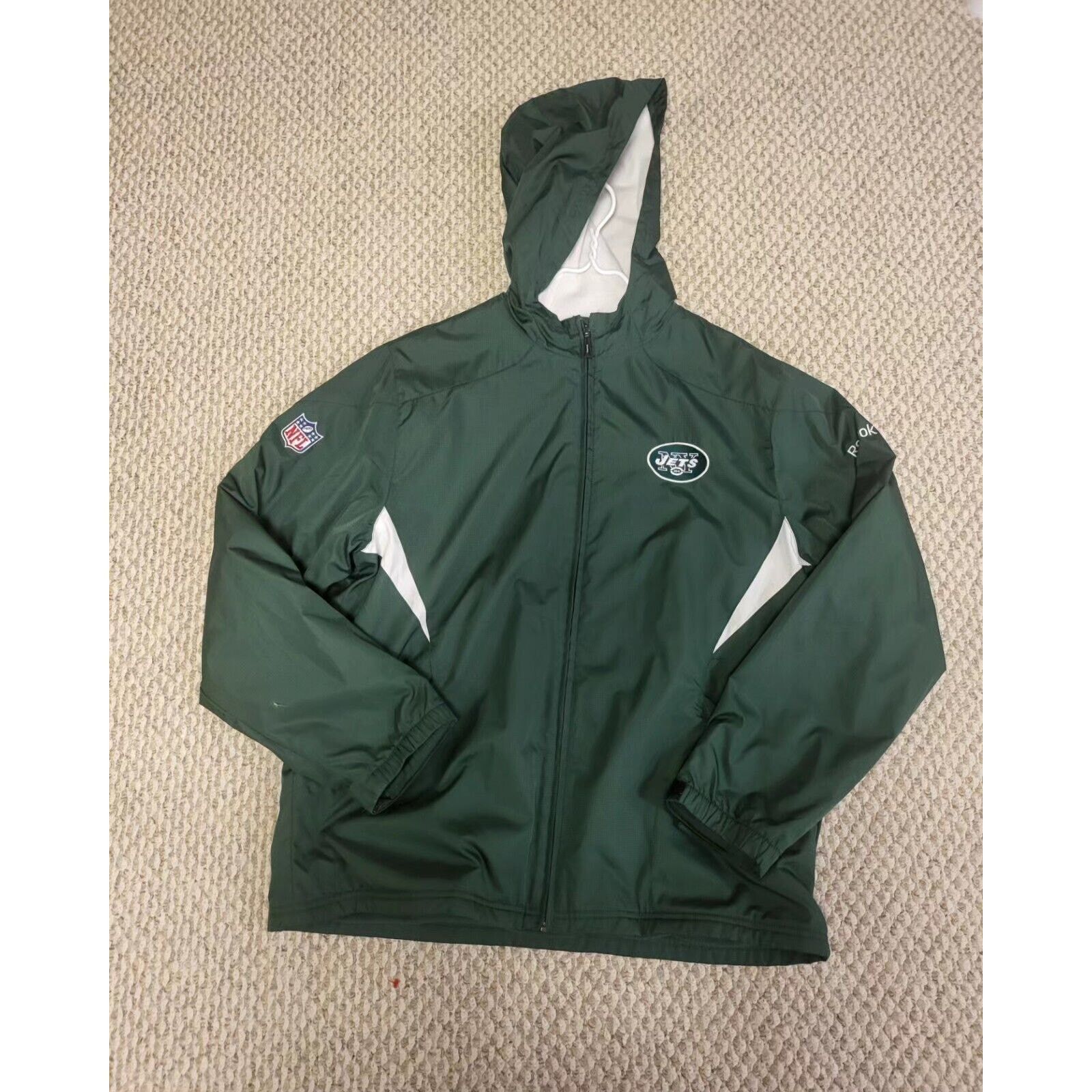 New York Jets Reebok Jacket Adult Large Men's Onfield Green