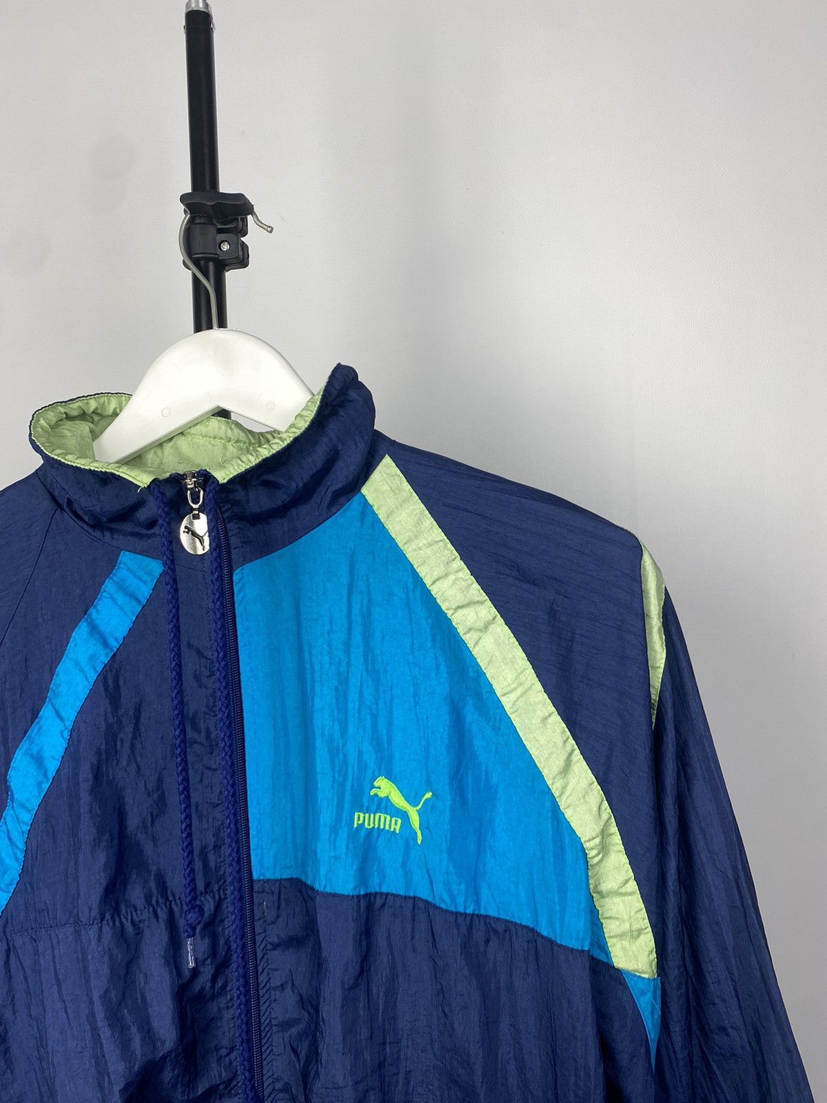 Puma × Vintage Vintage 90s PUMA Full Zip Retro Nylon Track Top Jacket Size US L / EU 52-54 / 3 - 4 Thumbnail