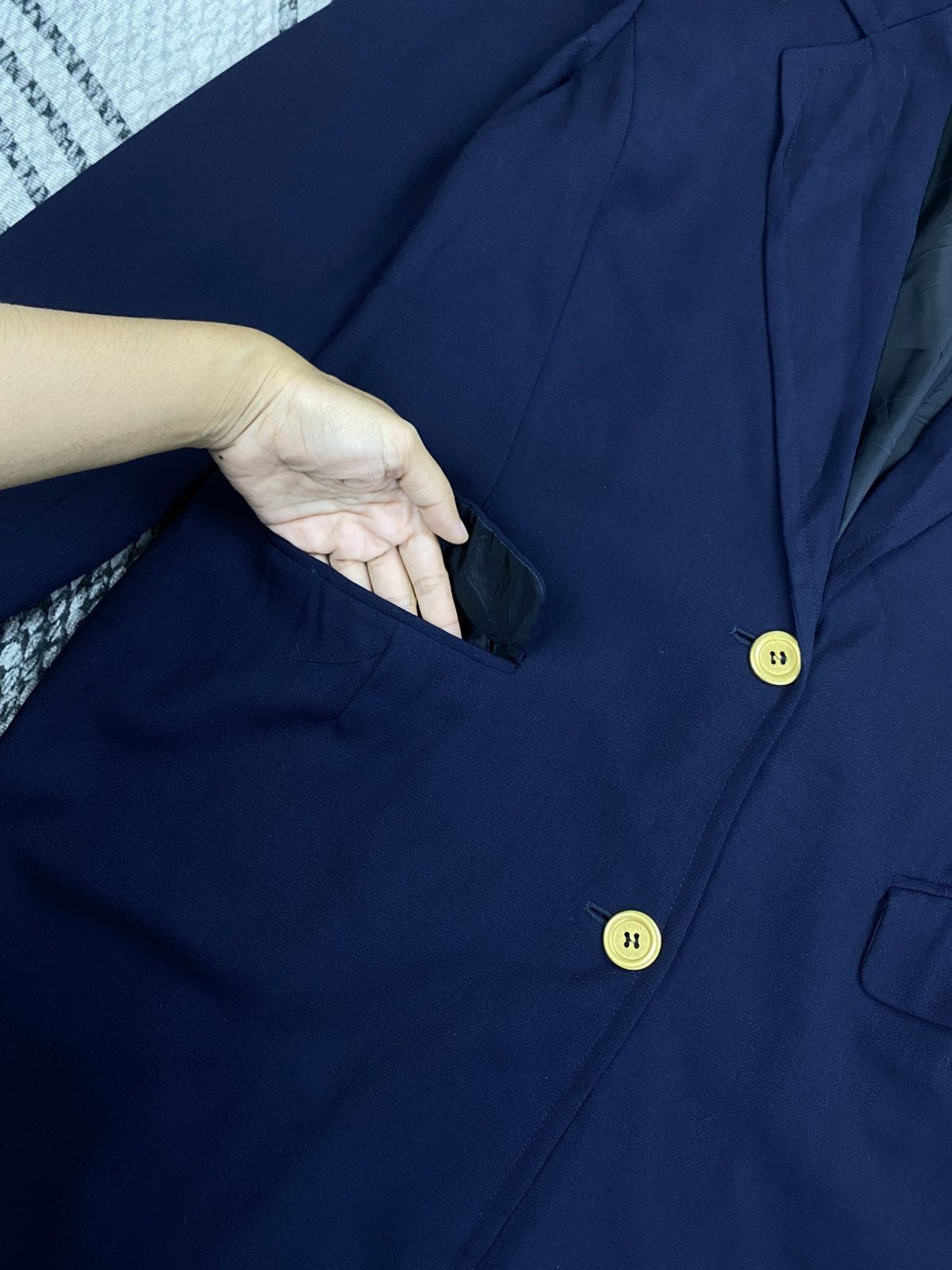 Marella Vintage Marella Navy Colour Double Button Long Blazer Size M / US 6-8 / IT 42-44 - 8 Thumbnail