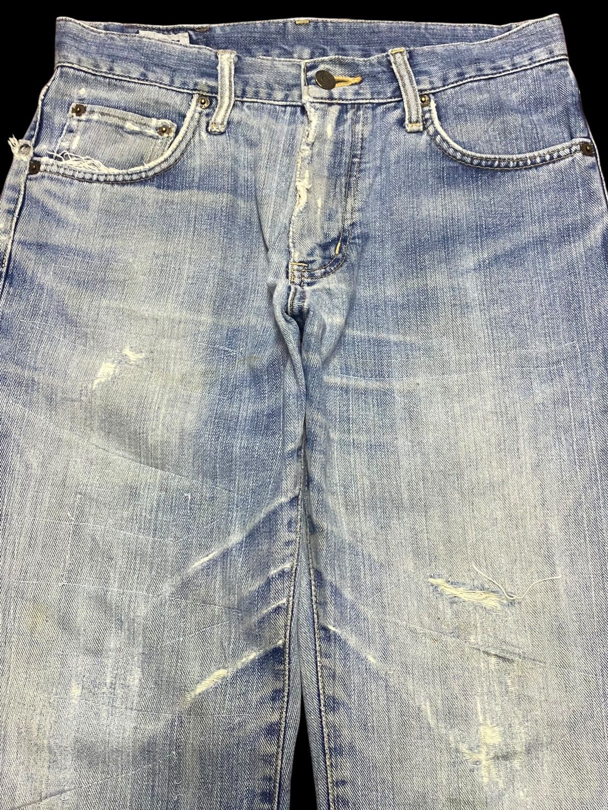 Junya Watanabe Vintage Edwin Patched Faded Wash Distressed Jeans Size US 30 / EU 46 - 3 Thumbnail