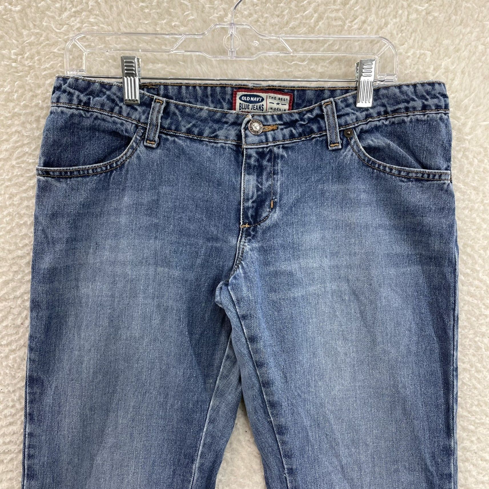 Old Navy Y2K Vintage Old Navy Jeans 12 Denim Blue Low Rise Bootcut Flare Pocketless Jeans Womens 12 30 Regular Inseam 32 Size 34" / US 12 / IT 48 - 3 Thumbnail