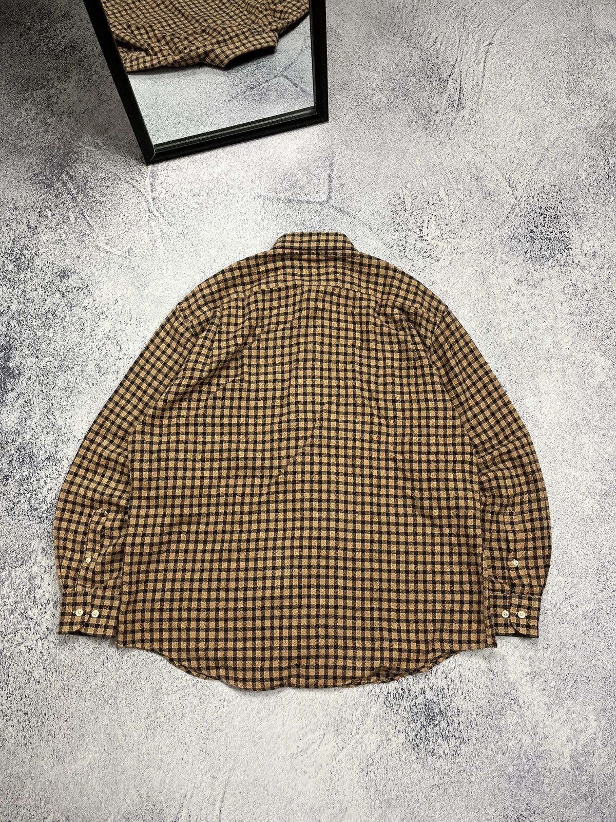 Vintage Yves Saint Laurent Pour Homme YSL Logo Flannel Plaid Shirt Size US L / EU 52-54 / 3 - 11 Thumbnail