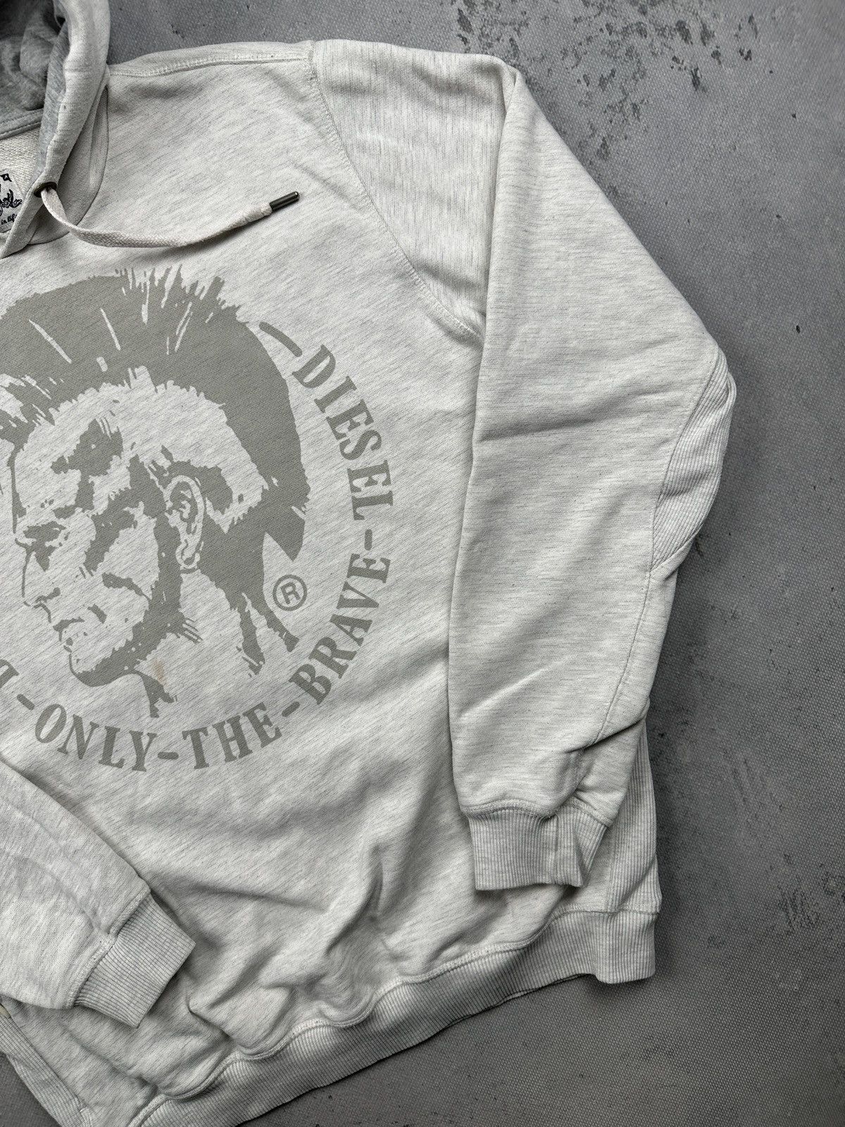Diesel Vintage Diesel Only The Brave Hoodie Mohawk Big Logo Grey XL Size US L / EU 52-54 / 3 - 2 Thumbnail