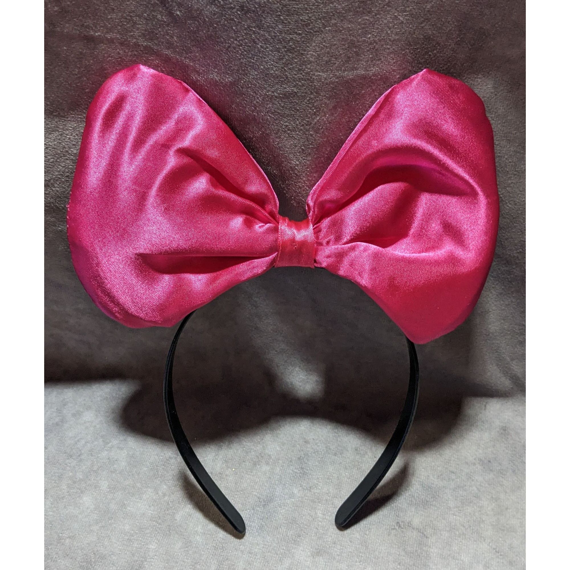 Other Black Headband With Large Pink Satin Bow Size ONE SIZE - 4 Thumbnail