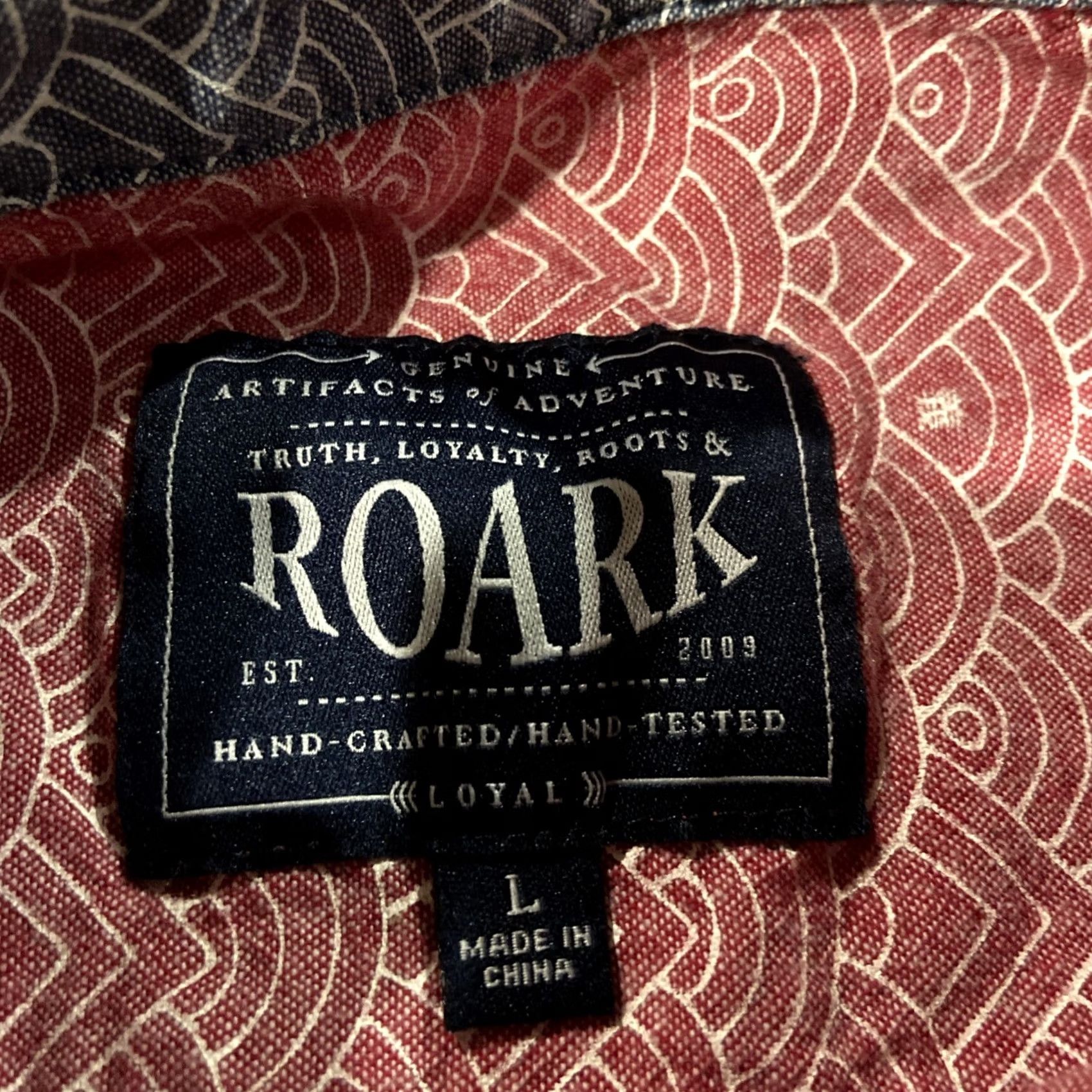 Roark Roark Button-Up Shirt Mens L Red Cotton Pocket GORP Textured Weave Long Sleeve Button Up Shirt Size US L / EU 52-54 / 3 - 3 Thumbnail