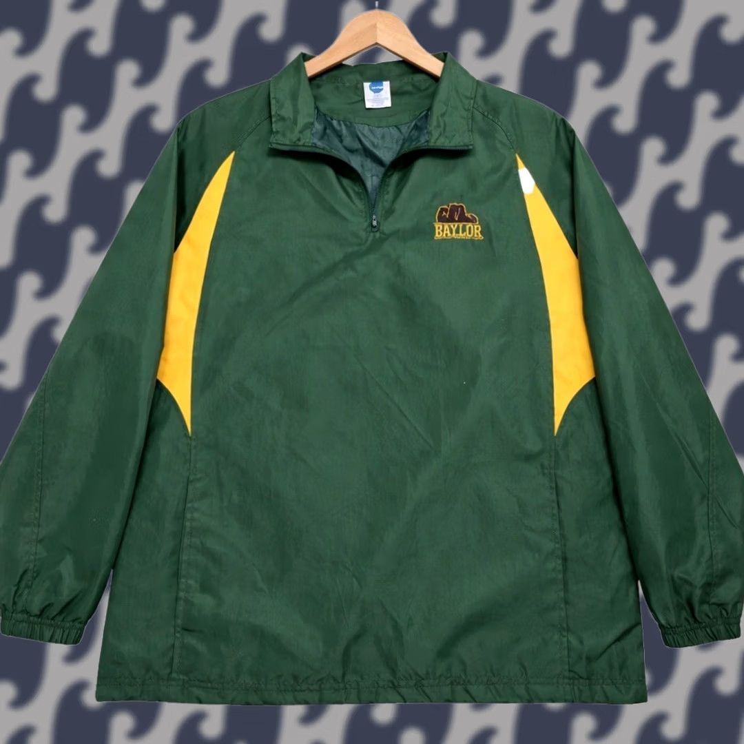 NCAA VINTAGE Baylor Bears Windbreaker Pullover Jacket 1/4 Zip Green M NFL NCAA Men L Bears Fans Mens Size US L / EU 52-54 / 3 - 1 Thumbnail