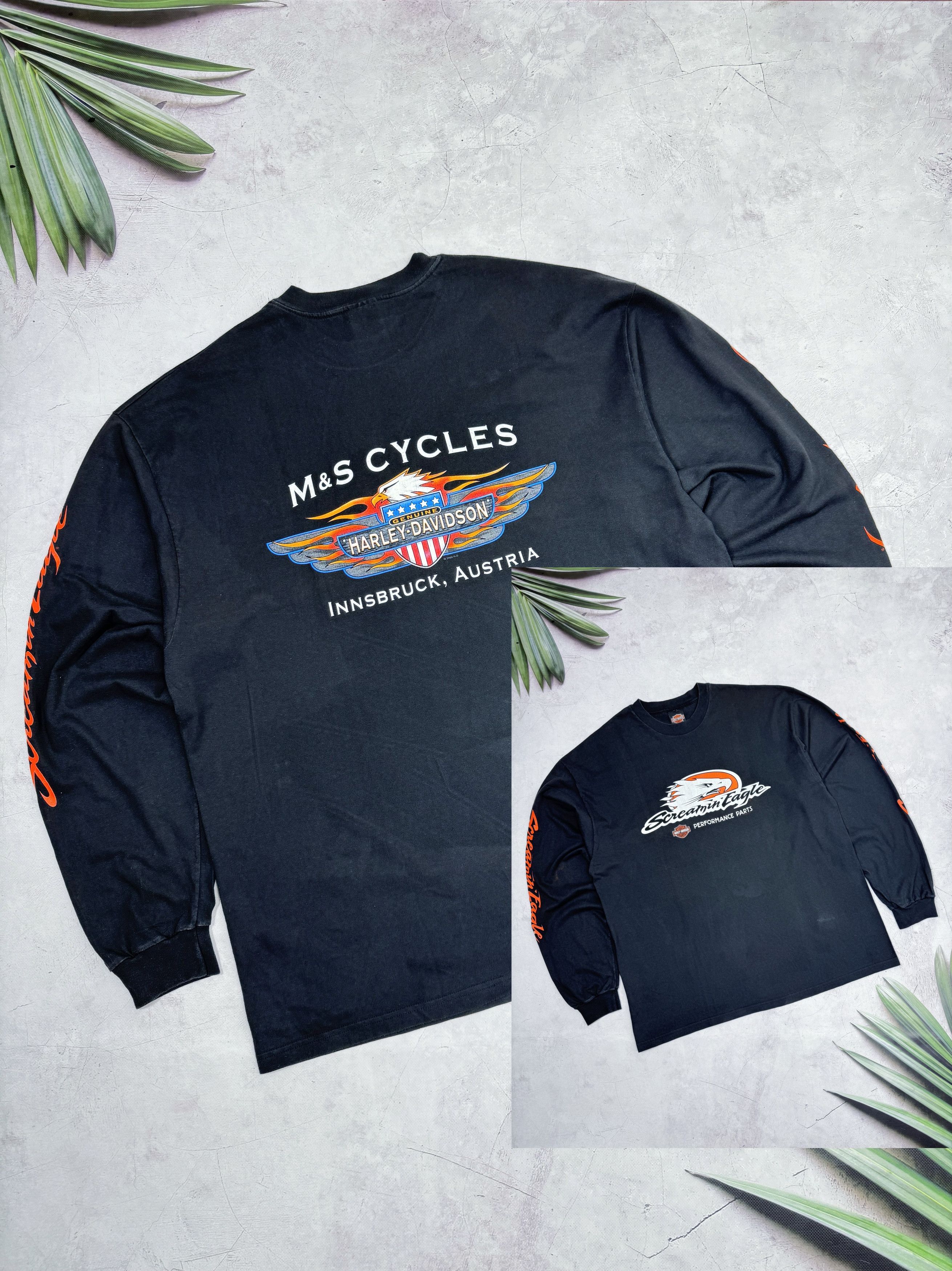 Harley Davidson × Vintage 1997 Harley Davidson T-Shirt LS Screamin Eagle Innsbruck Size US XL / EU 56 / 4 - 2 Thumbnail