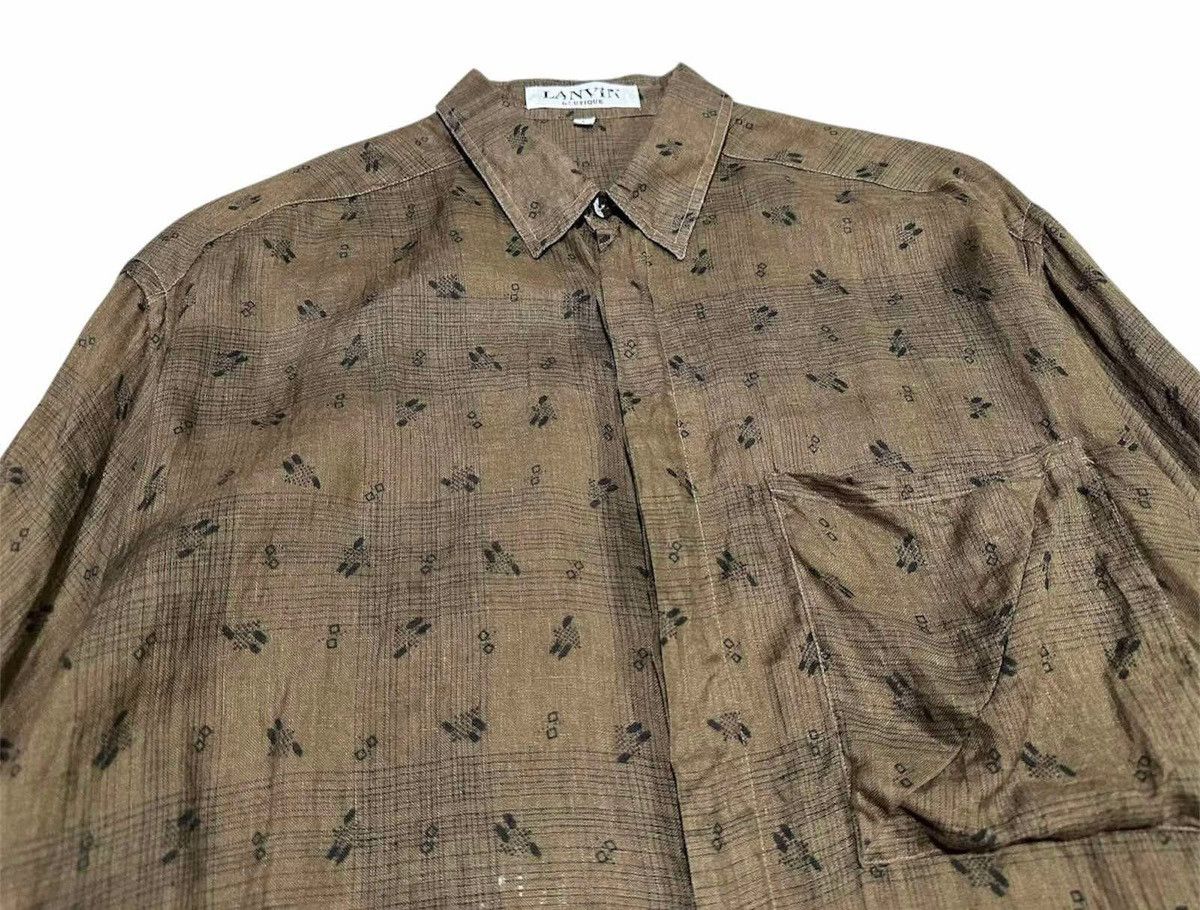 Lanvin 🔥Vintage Lanvin Shirt Long Sleeve Overprinted Size US L / EU 52-54 / 3 - 5 Thumbnail