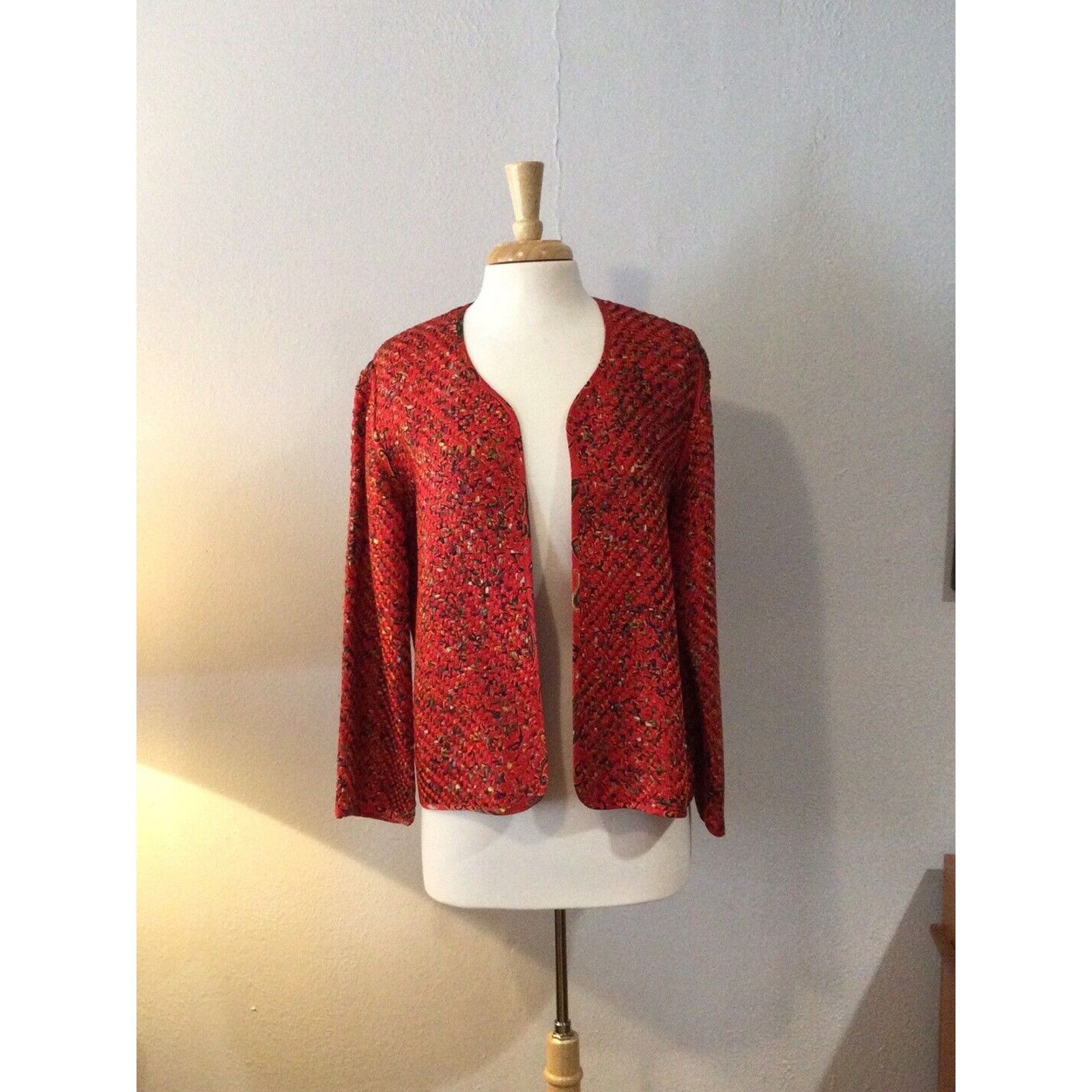 Chicos Chico's Design 100% Silk Jacket/Blazer/Cardigan Size 1/M/8 Size M / US 6-8 / IT 42-44 - 1 Thumbnail