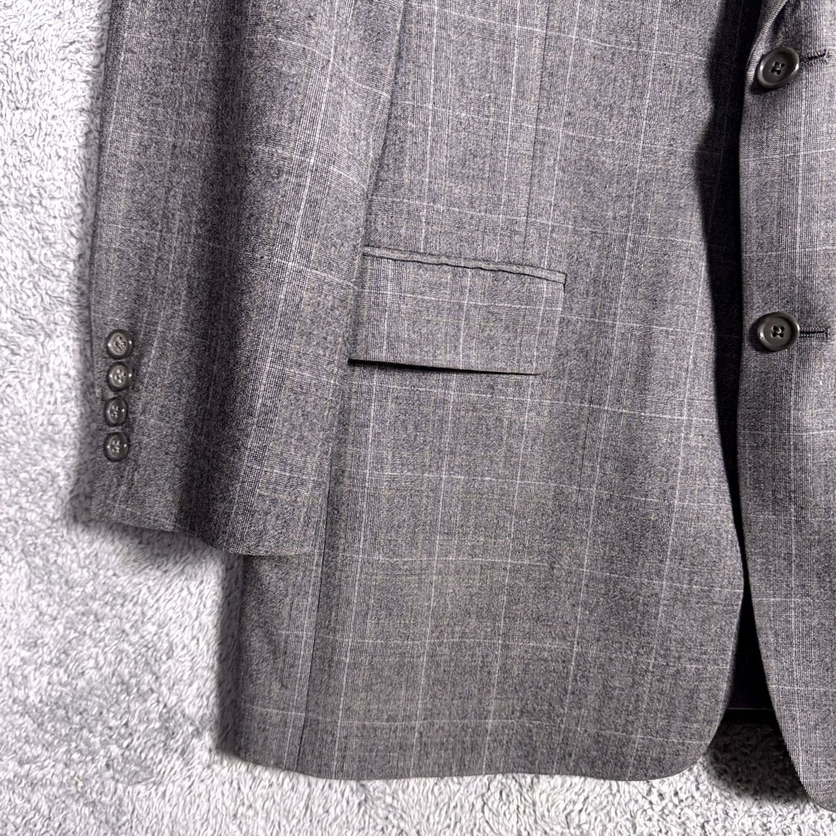 Hart Schaffner Marx Hart Schaffner Marx Suit Men 42R 34x28 Raised Napped Wool Gray 2 Piece Formal Business Classic Designer Size 42R - 3 Thumbnail