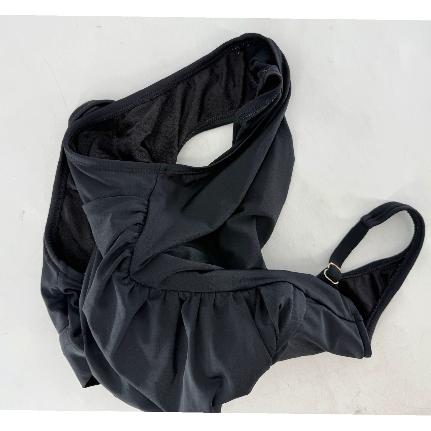 Vintage Maxine of Hollywood Black Ruched One Piece Swimsuit Size 8 Size ONE SIZE - 5 Thumbnail