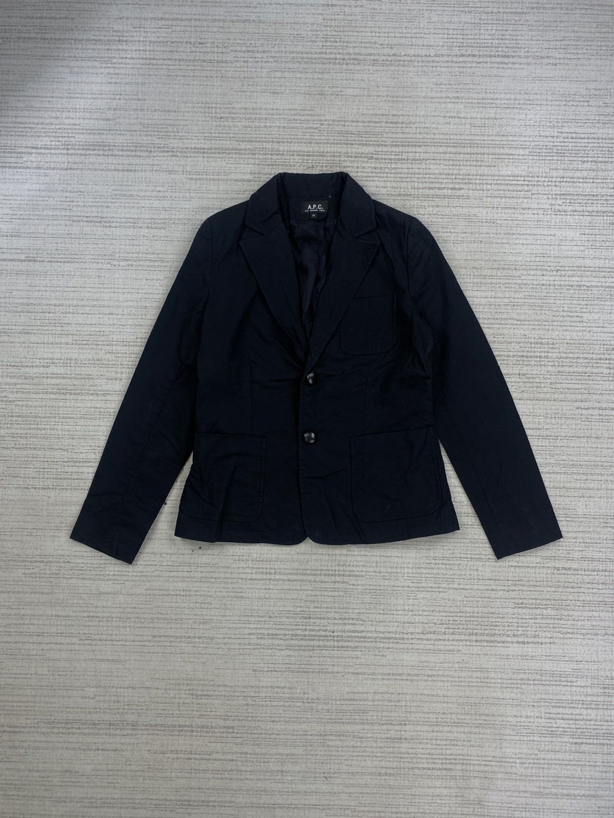 A.P.C. Vintage A.P.C Full Black Cotton Blazer Coat Jacket Size US S / EU 44-46 / 1 - 1 Thumbnail