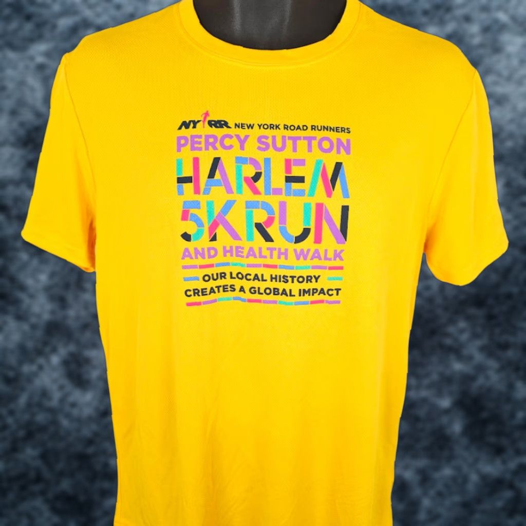 New Balance New Balance Harlem 5K Run T Shirt Mens Size M Yellow NYC Road Runners Graphic Tee USA Size US M / EU 48-50 / 2 - 1 Thumbnail