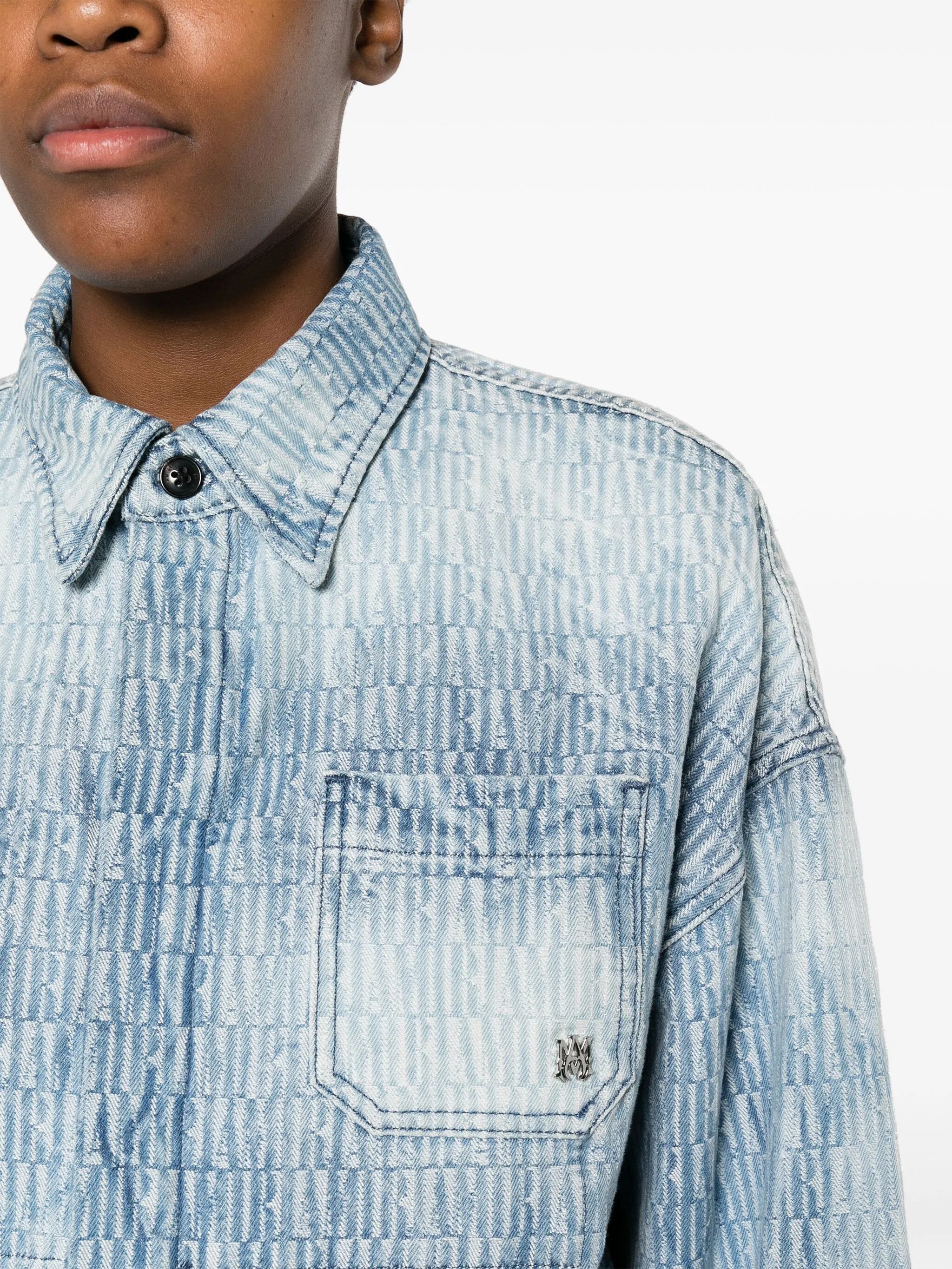 Amiri o1y0425 Denim Jacket in Blue Size S / US 4 / IT 40 - 5 Thumbnail