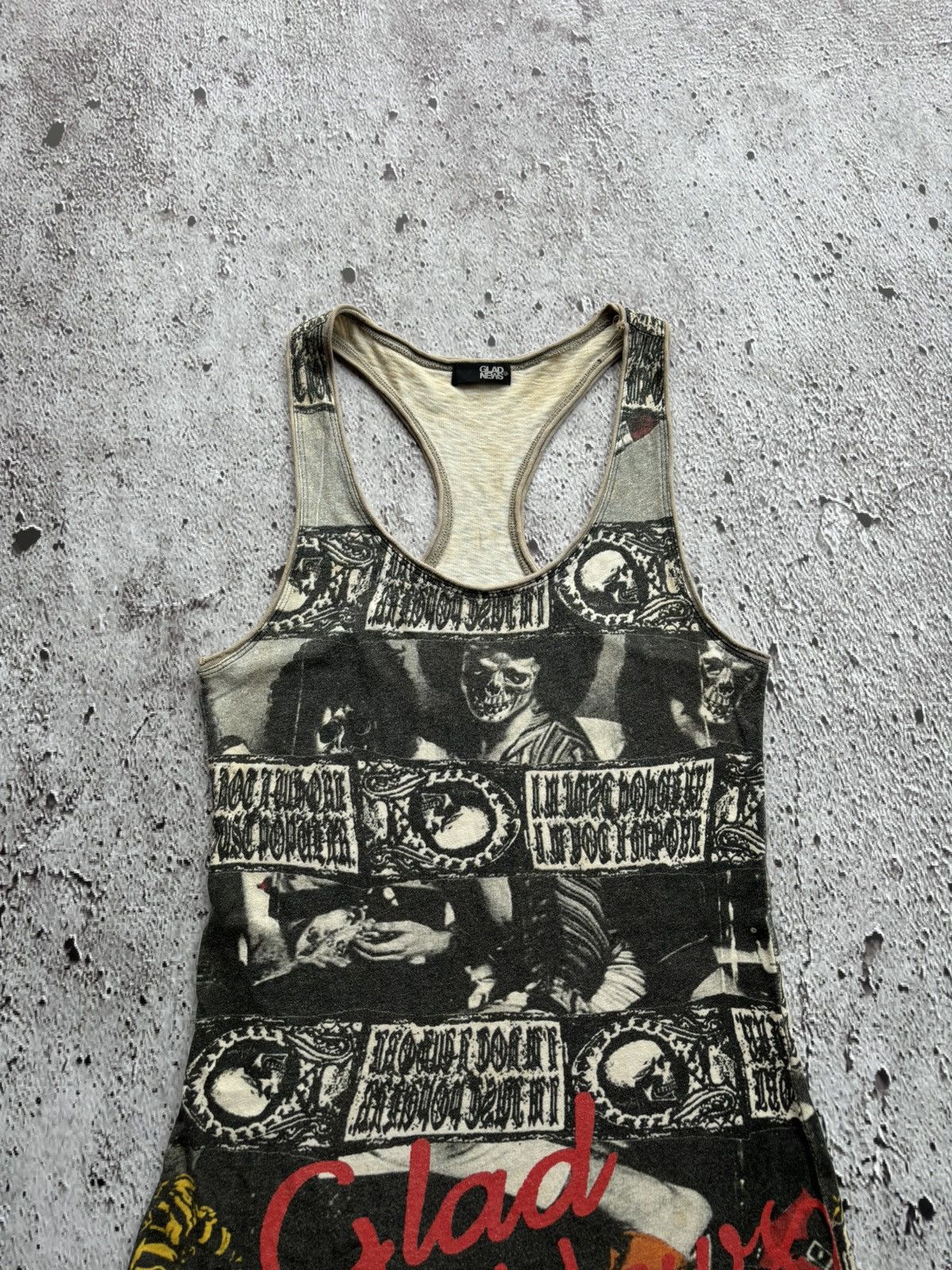 Hysteric Glamour Y2k Glad News Skull Punk Style Tank tops Size M / US 6-8 / IT 42-44 - 4 Thumbnail