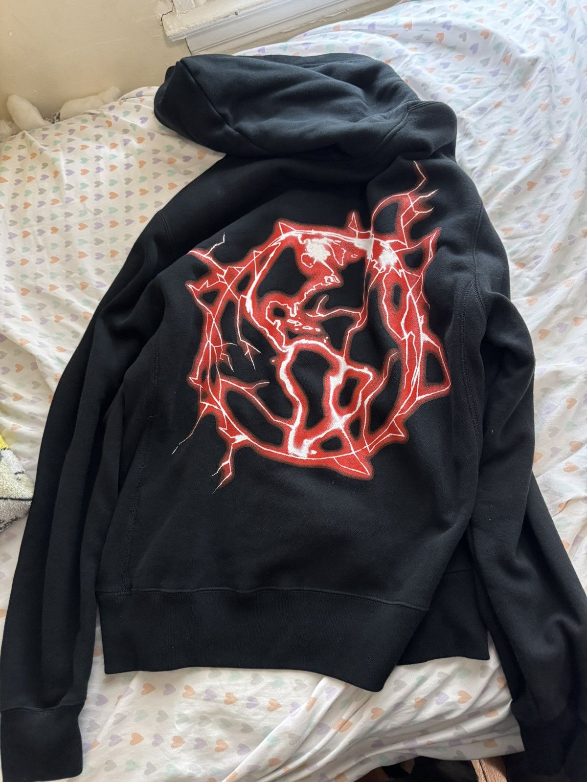 Revenge Exclusive Revenge Red Logo Lightning Hoodie | Grailed