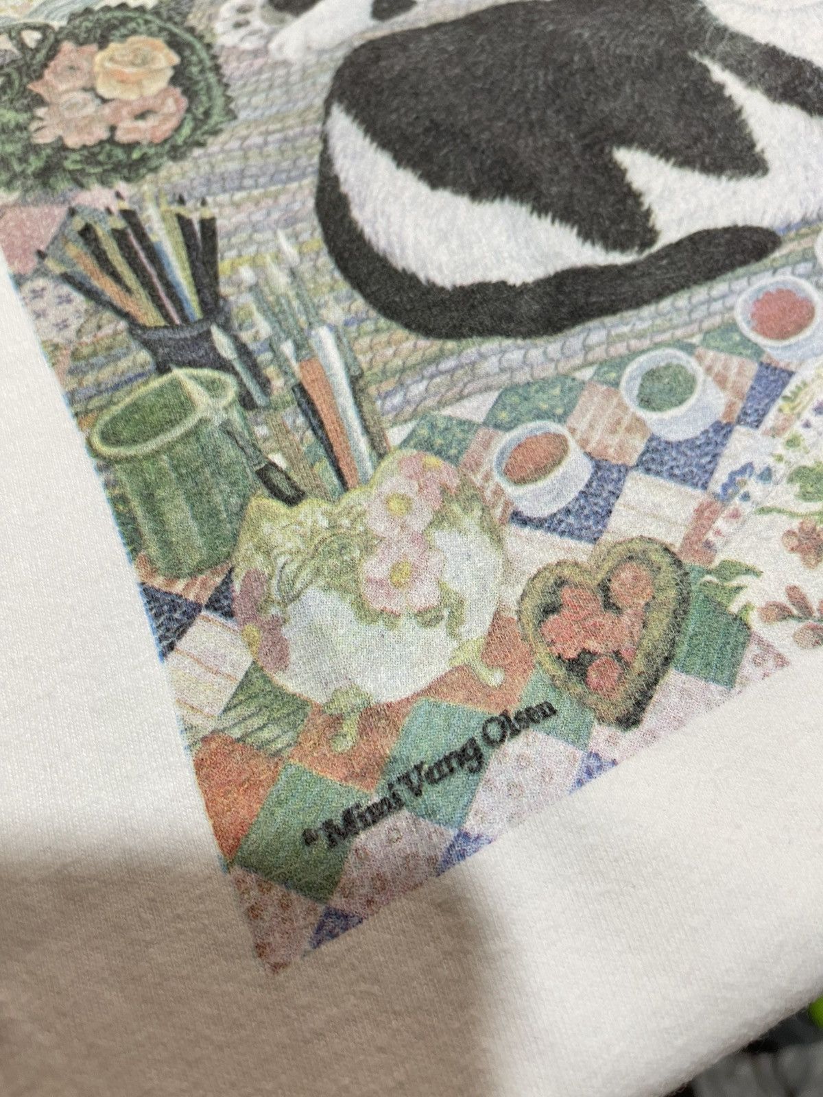 Arts & Science Vintage Art Cats 90s Mimi Vang Olsen T Shirt XL Size US XL / EU 56 / 4 - 4 Thumbnail