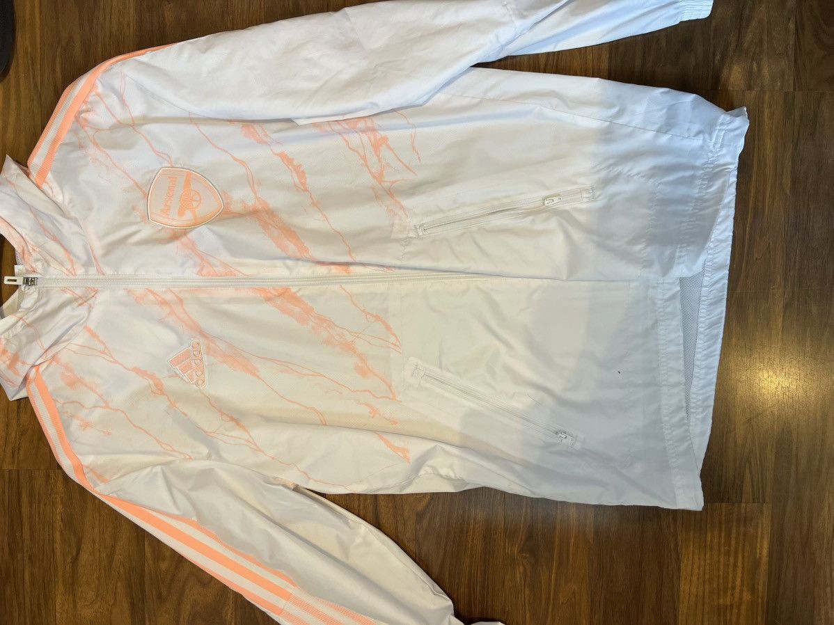 Adidas White and Salmon Arsenal Light Training Jacket Size US S / EU 44-46 / 1 - 1 Thumbnail