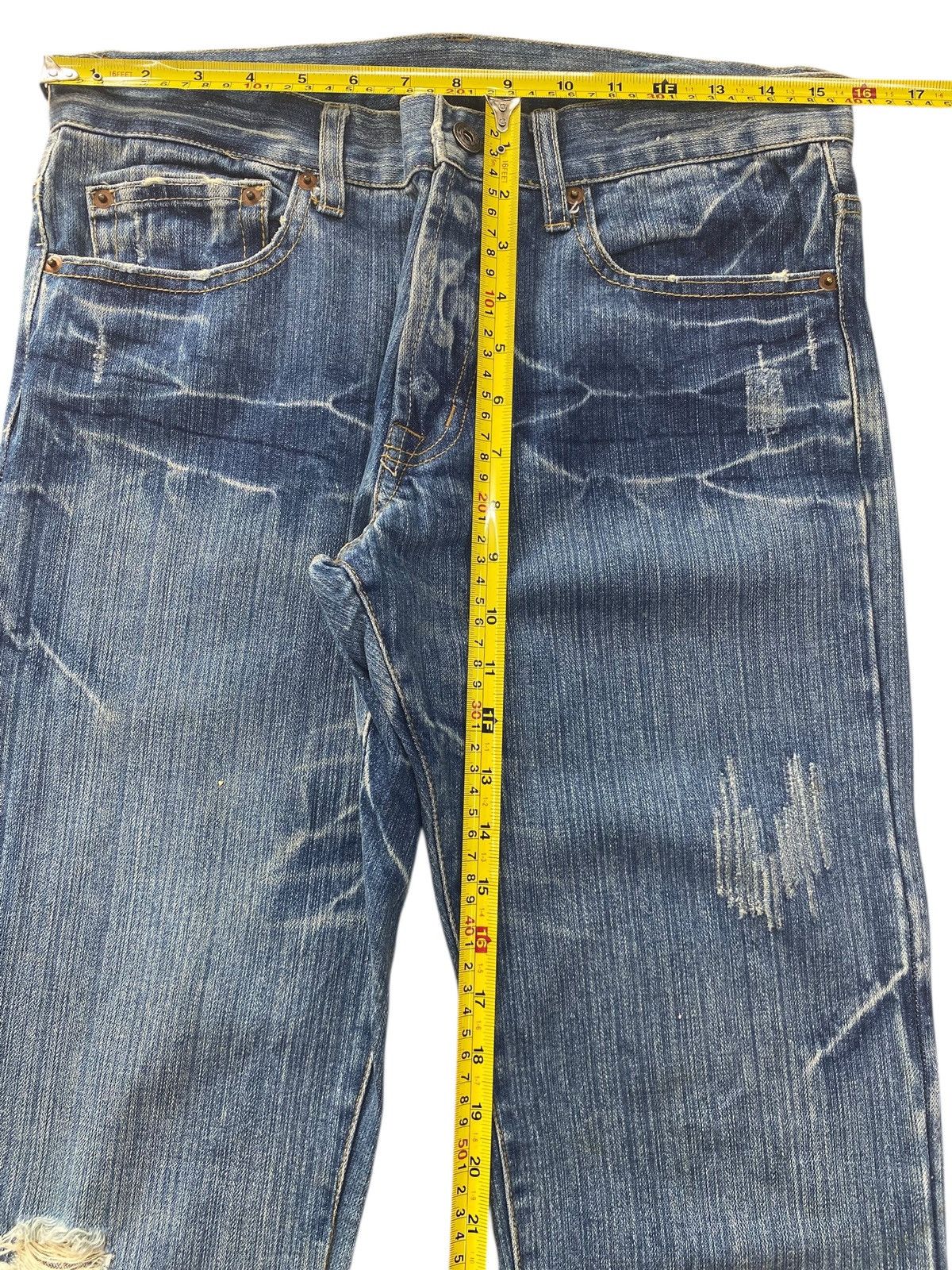 Japanese Brand Japanese Brand Blue Wash Style Straight Leg Jeans Size US 32 / EU 48 - 6 Thumbnail