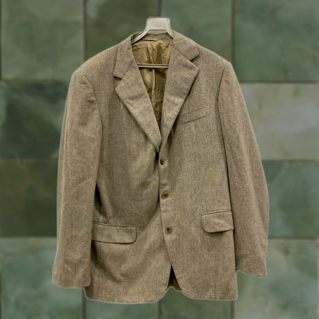 Vintage VINTAGE Belvest Blazer Sport Coat Mens 38R Beige Wool Jacket Milano Style A365 100% Authentic Belvest USA 48 IT Mens Size US XXS / EU 40 - 1 Thumbnail