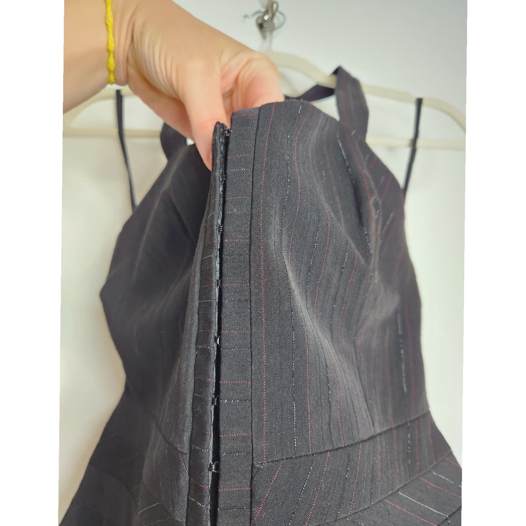 Vintage VINTAGE Arden B Tank Shirt Y2K Halter Corset Pin Stripe Black M Women Emo Punk Goth 90s 00s Classic Femininity Size M / US 6-8 / IT 42-44 - 3 Thumbnail