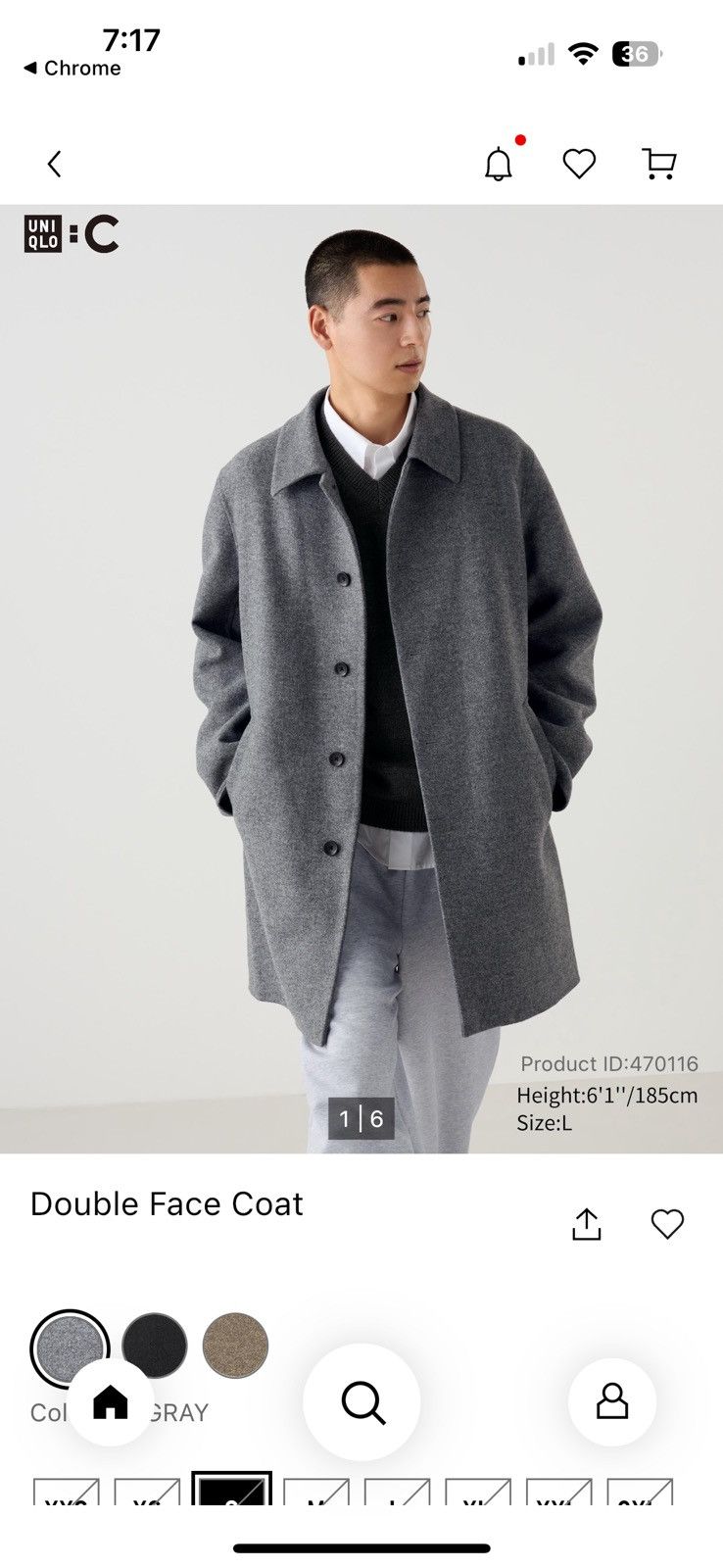Uniqlo Uniqlo C Double Face Coat Size US S / EU 44-46 / 1 - 3 Thumbnail