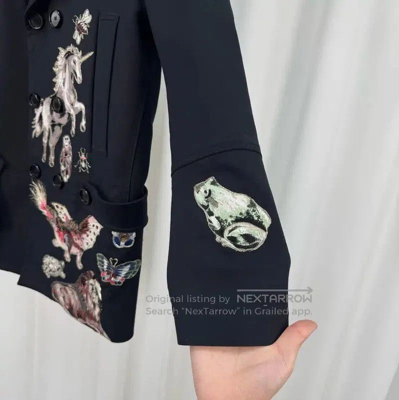 Valentino Valentino Black Embroidered Long Coat for Men . Size US M / EU 48-50 / 2 - 4 Thumbnail