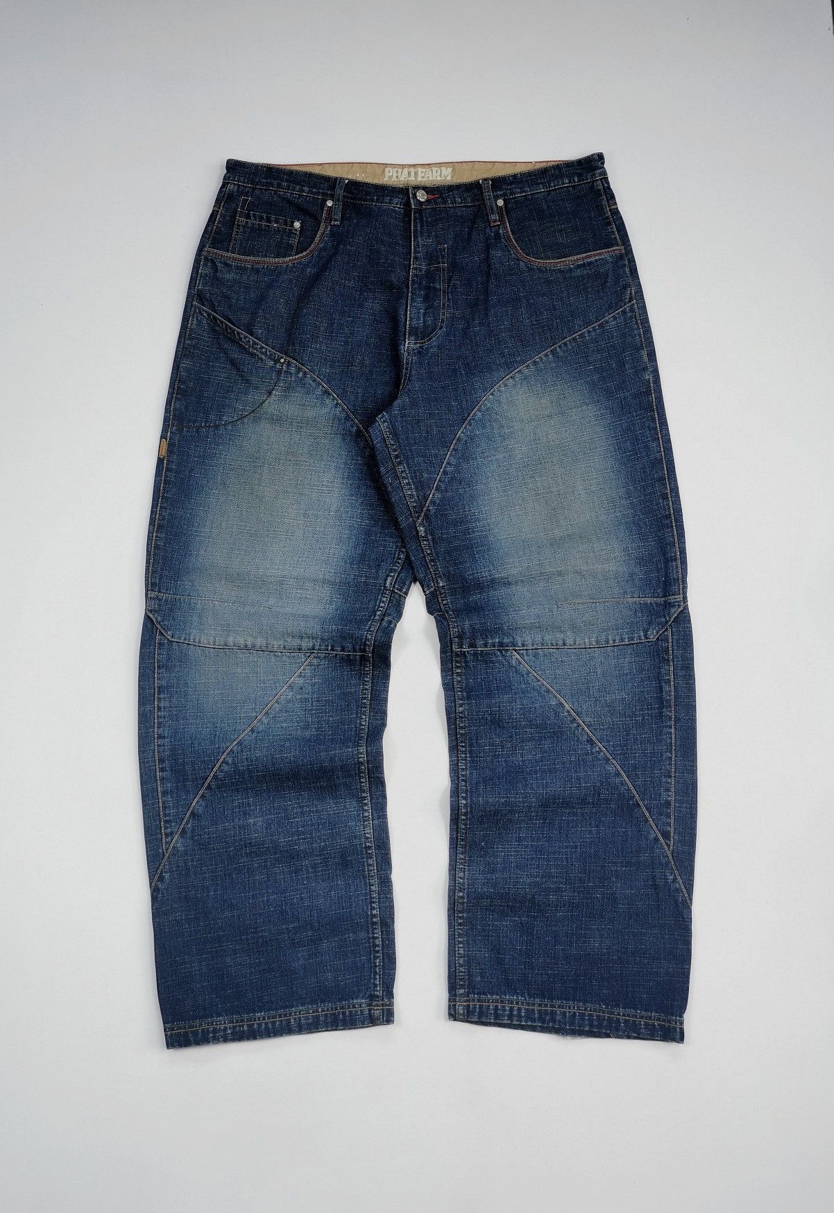 Phat Farm Baggy Vintage Phat Farm Double Knee Denim Jeans Size US 41 - 2 Thumbnail